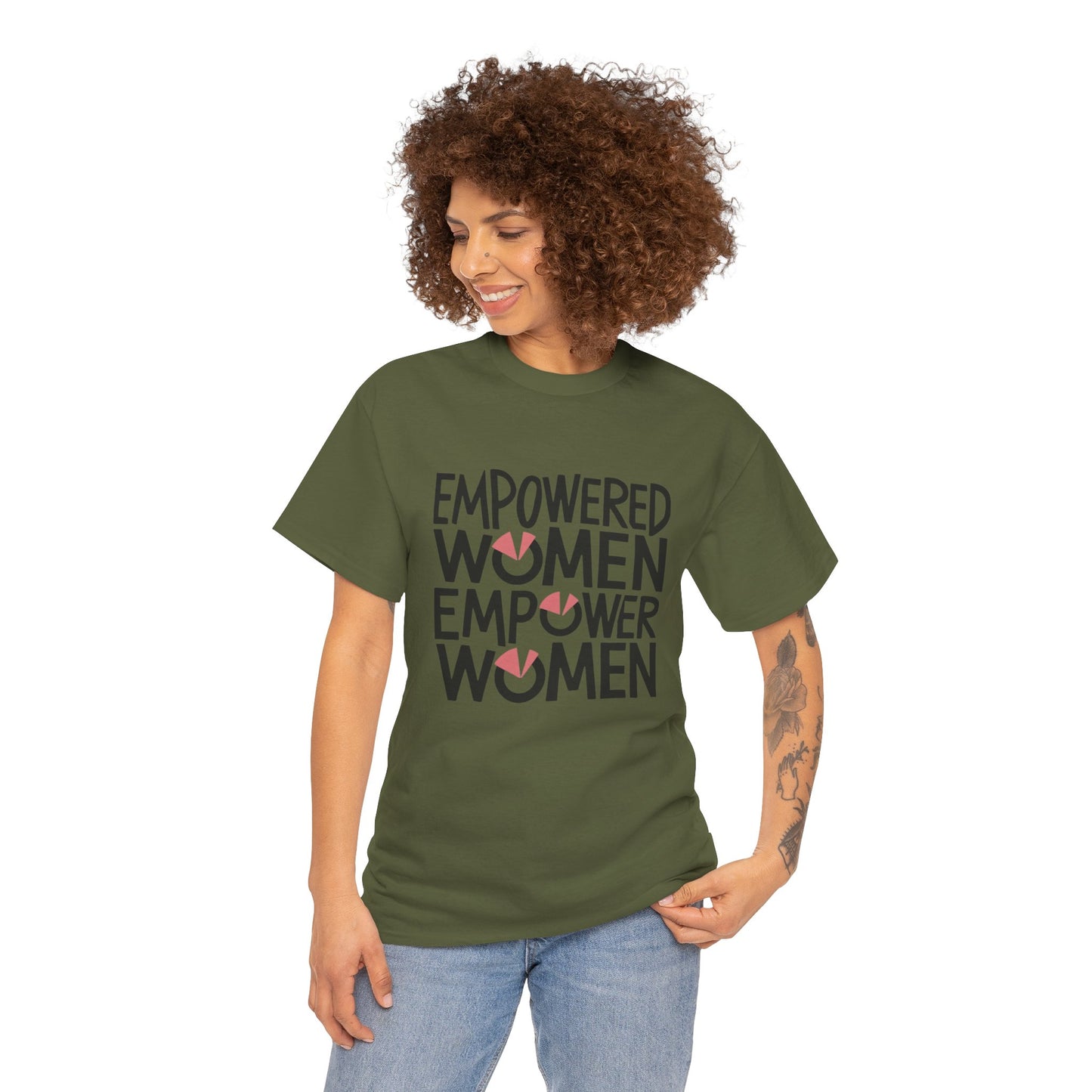 Empowered Printed T Shirt with Hearts