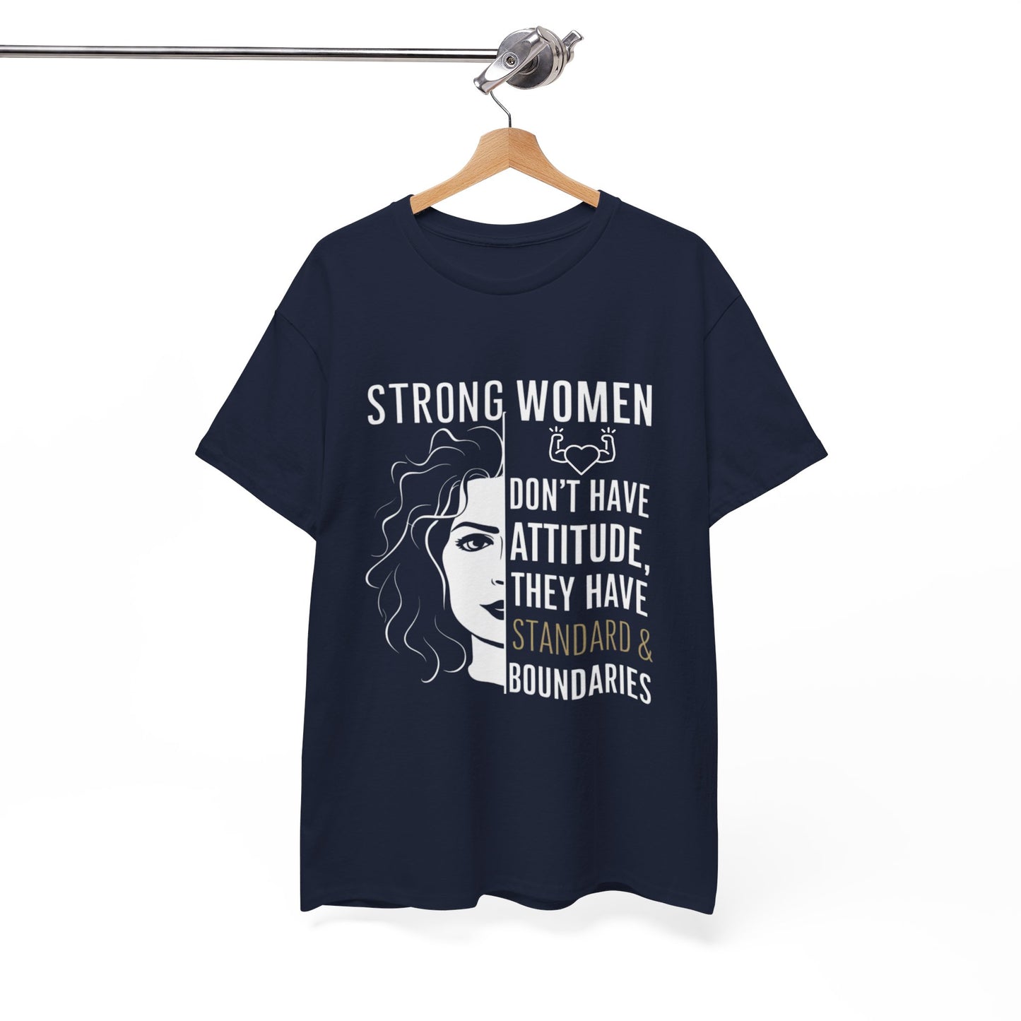 Strong Women Printed T Shirt with Hearts