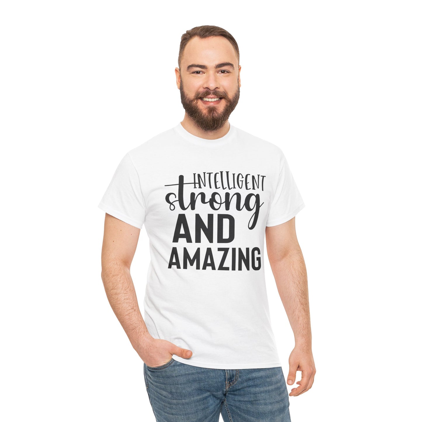 Intelligent Strong Printed T Shirt with Hearts