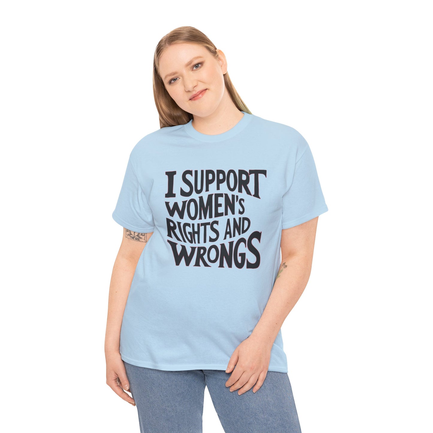 I Support Printed T Shirt with Hearts