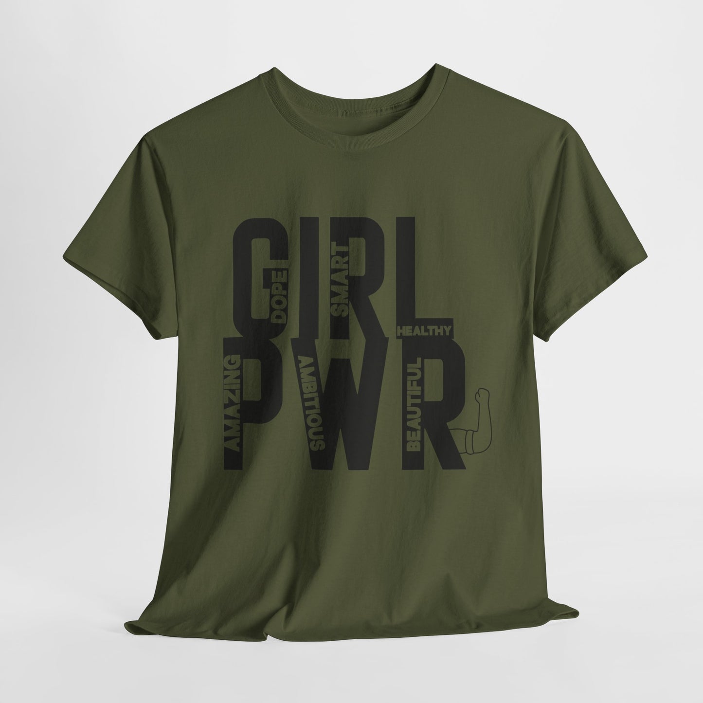 GIRL PWR Printed T Shirt with Hearts