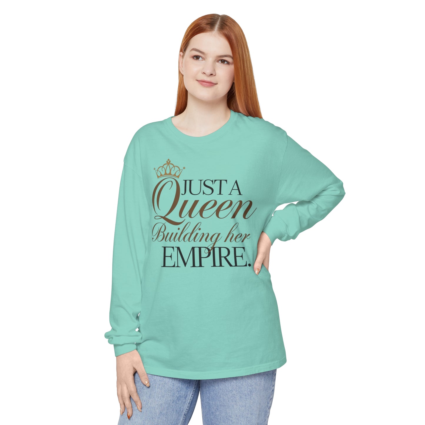 Just A Women Garment-dyed Long Sleeve T-Shirt