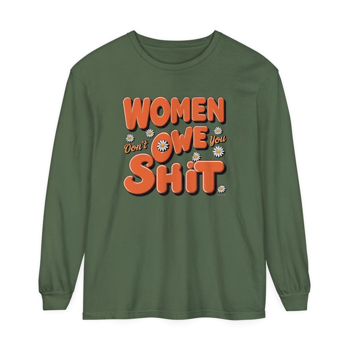 Women Don't Women Garment-dyed Long Sleeve T-Shirt