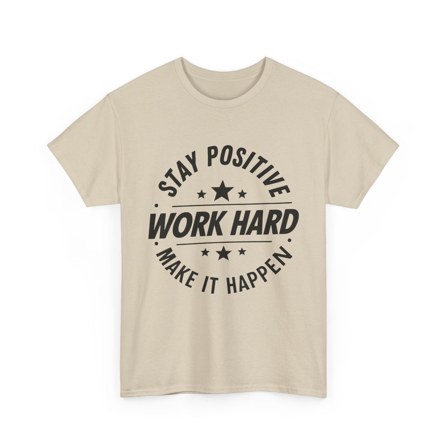 Stay Positive Printed T Shirt with Hearts