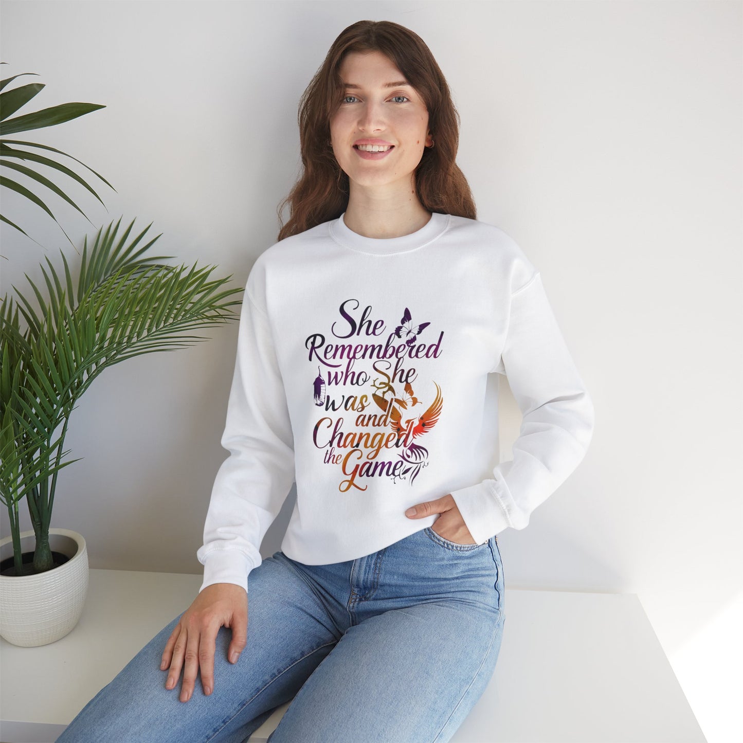 She Remembered Who She Was And Changed The Game Unisex Heavy Blend™ Crewneck Sweatshirt