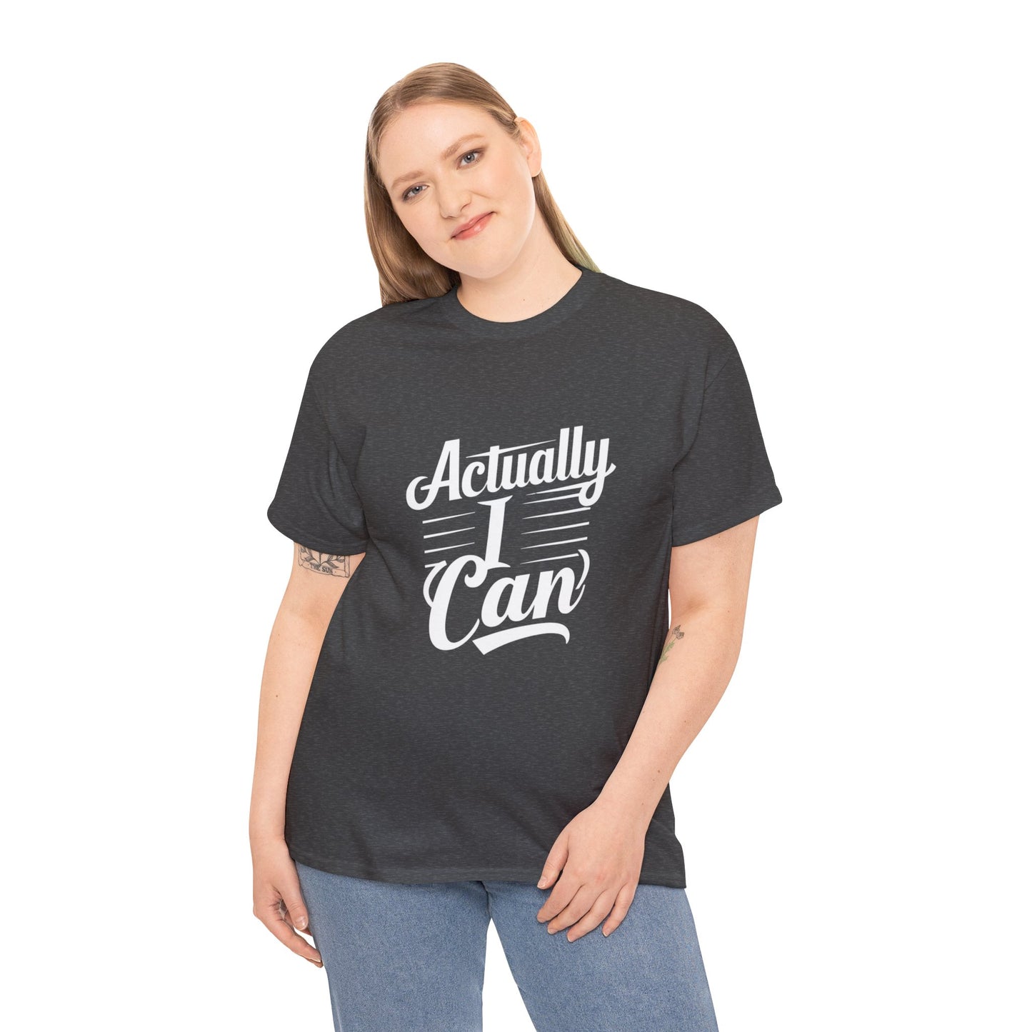 Actually I Can Women Heavy Cotton Tee