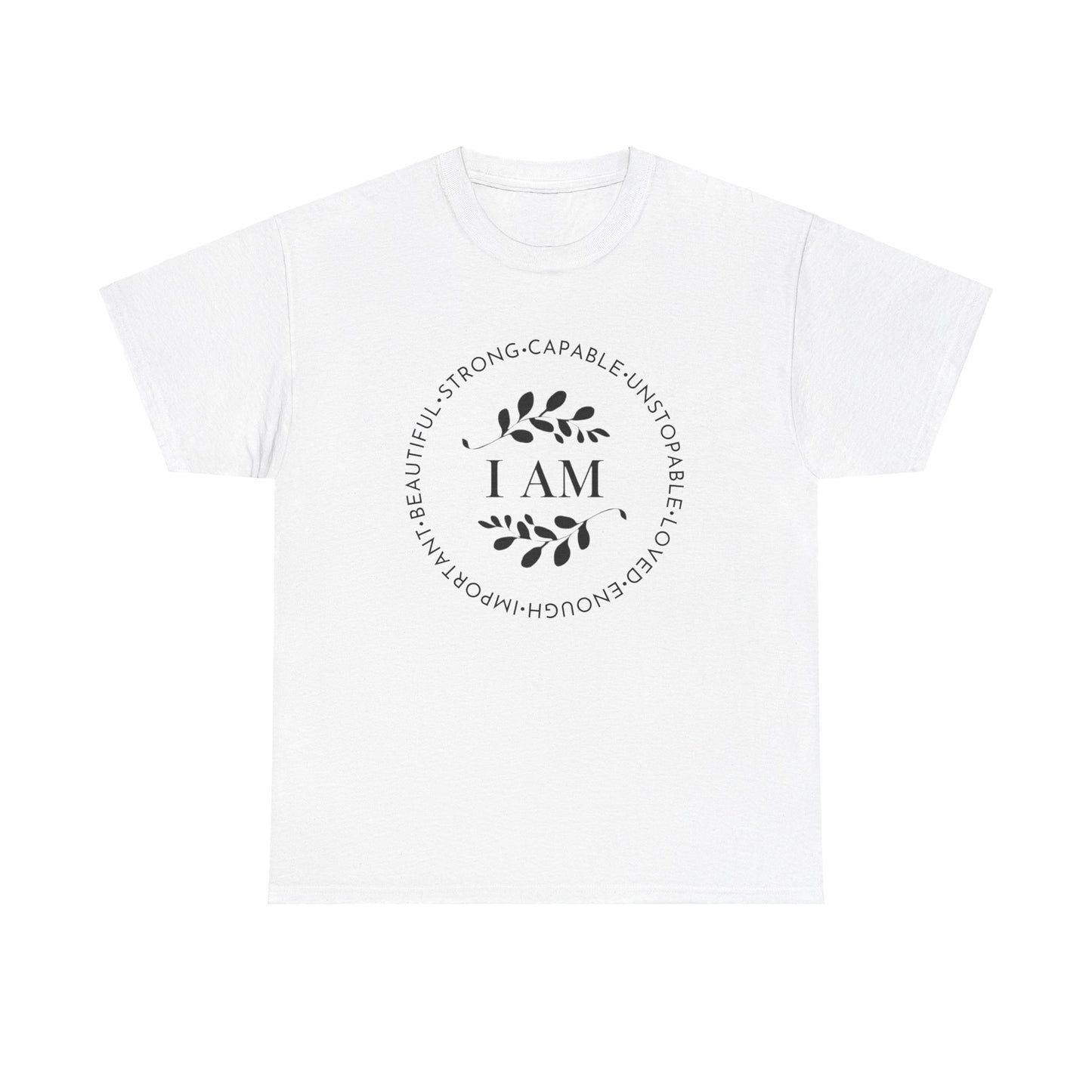 I AM Printed T Shirt with Hearts