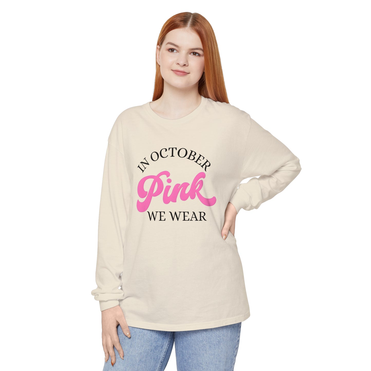 In October Unisex Garment-dyed Long Sleeve T-Shirt