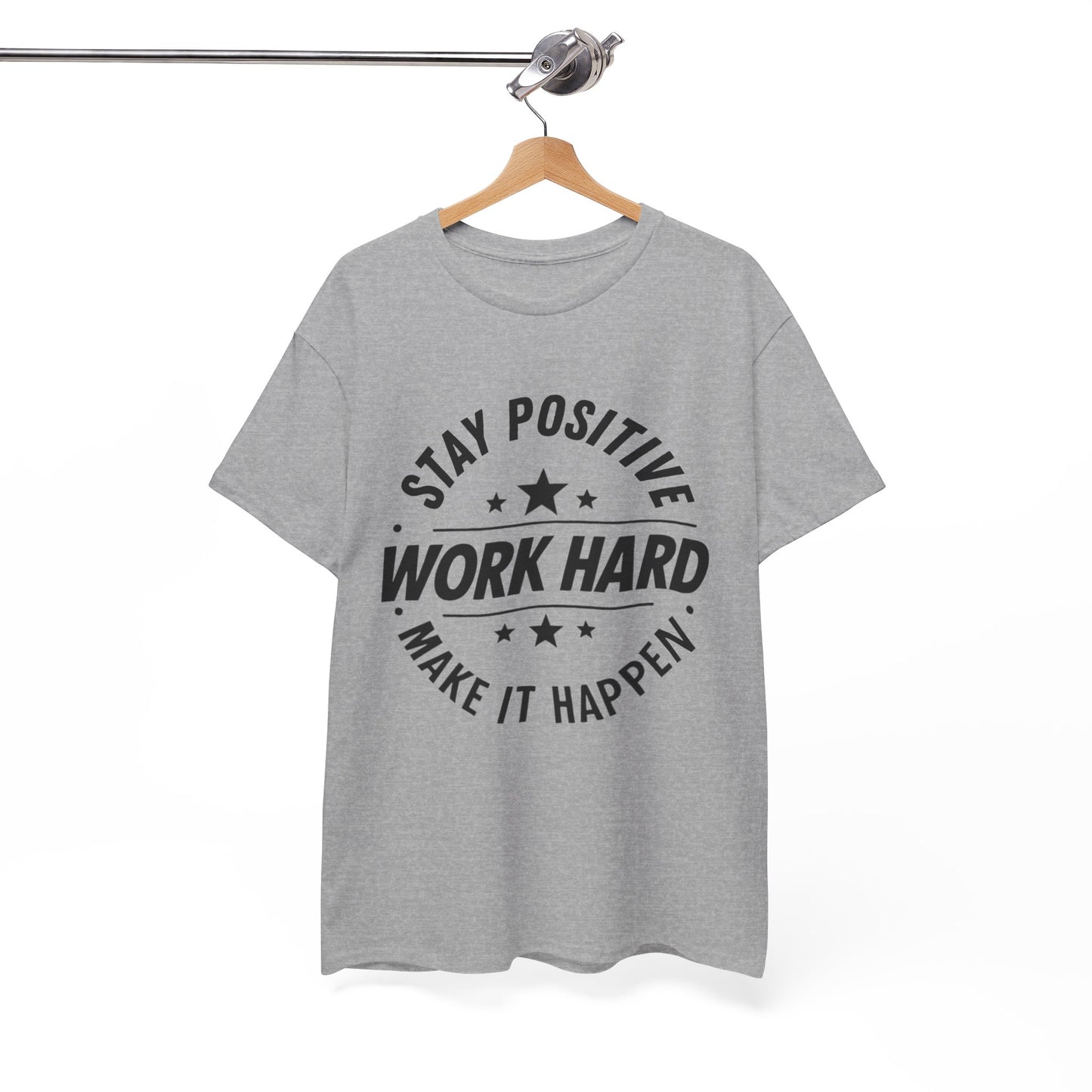 Stay Positive Printed T Shirt with Hearts
