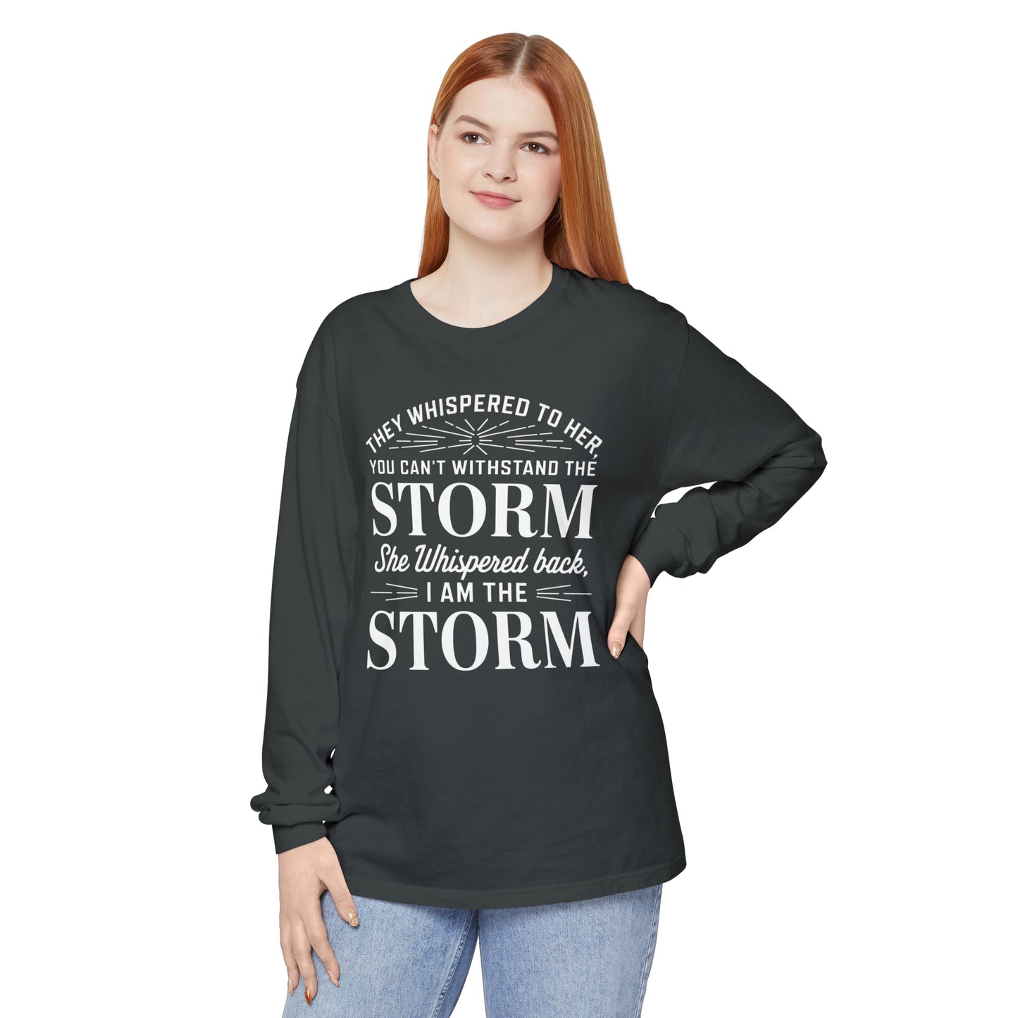 They Whispered Women Garment-dyed Long Sleeve T-Shirt