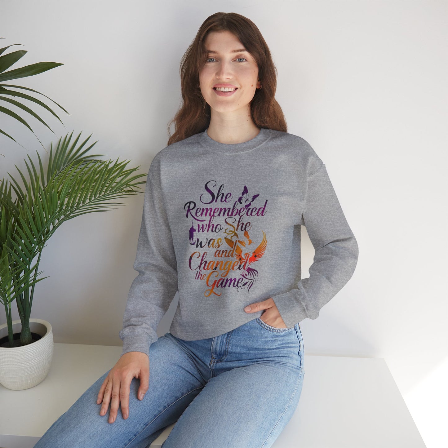 She Remembered Who She Was And Changed The Game Unisex Heavy Blend™ Crewneck Sweatshirt