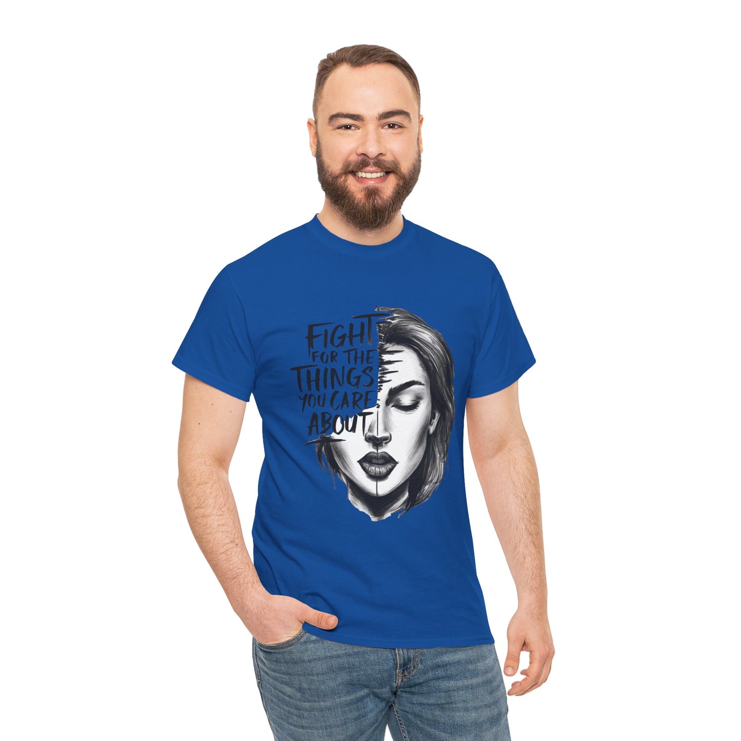 Fight Printed T Shirt with Hearts