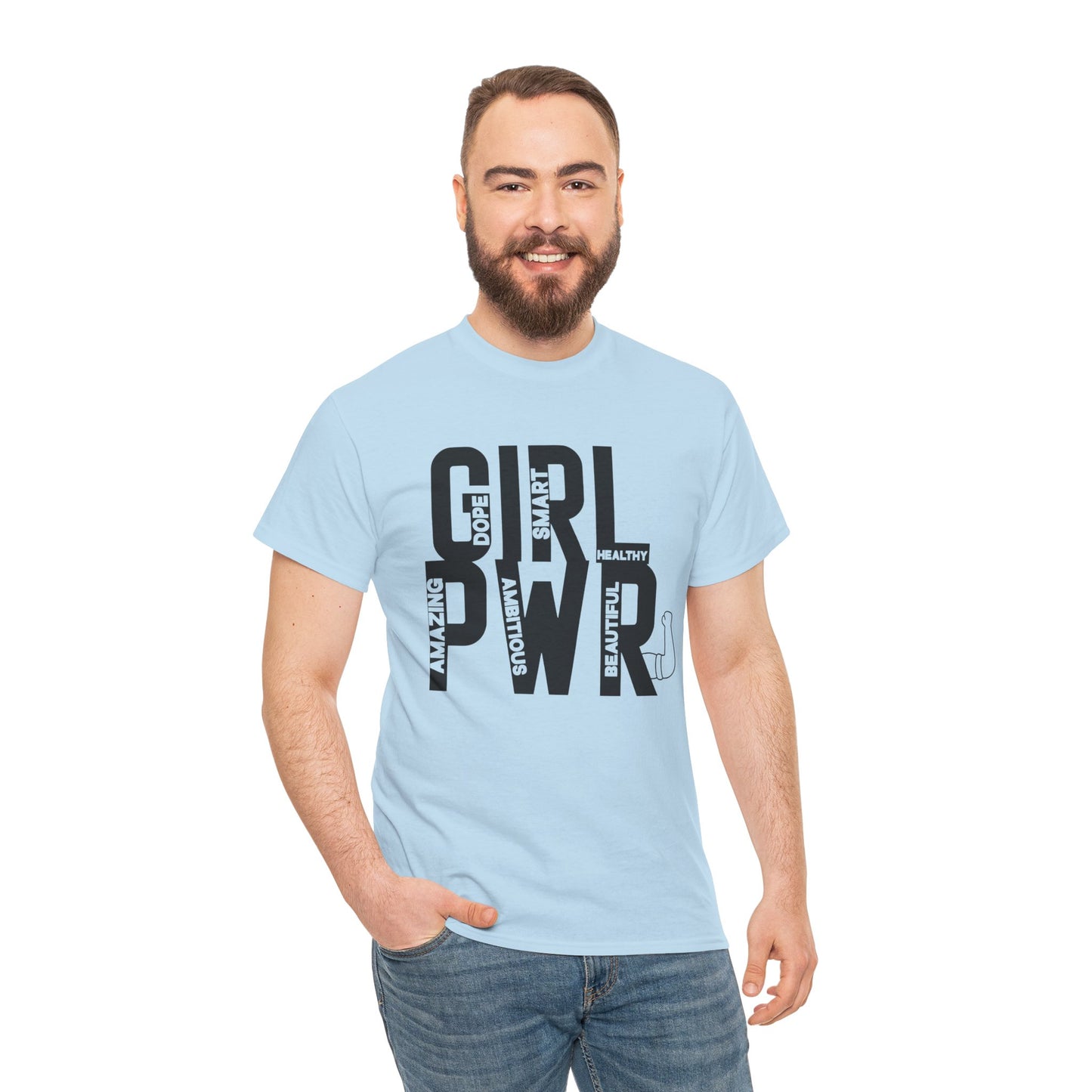 GIRL PWR Printed T Shirt with Hearts