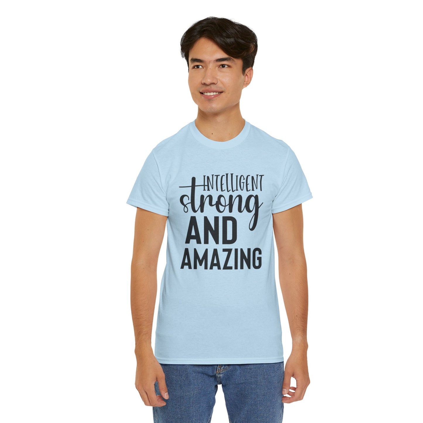 Intelligent Strong Printed T Shirt with Hearts