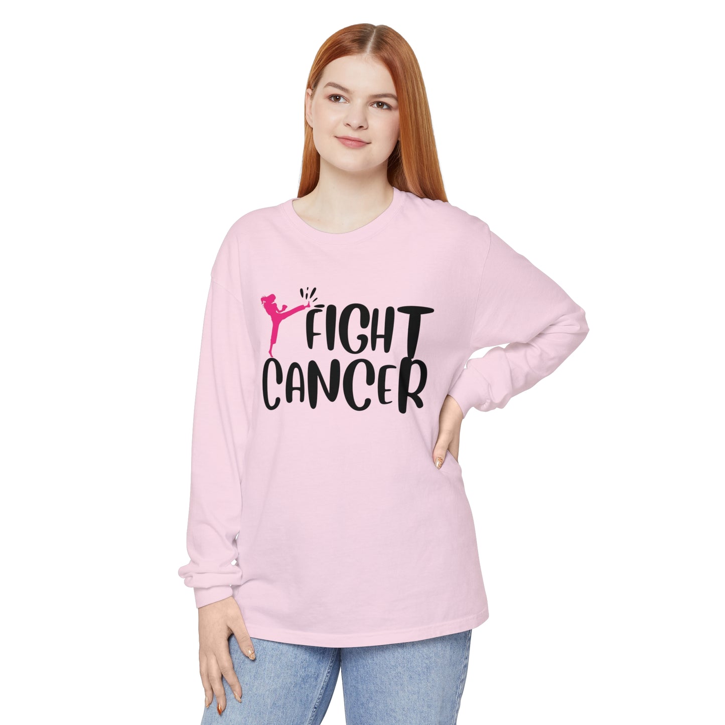 Fight Cancer Unisex Garment-dyed Long Sleeve T-Shirt