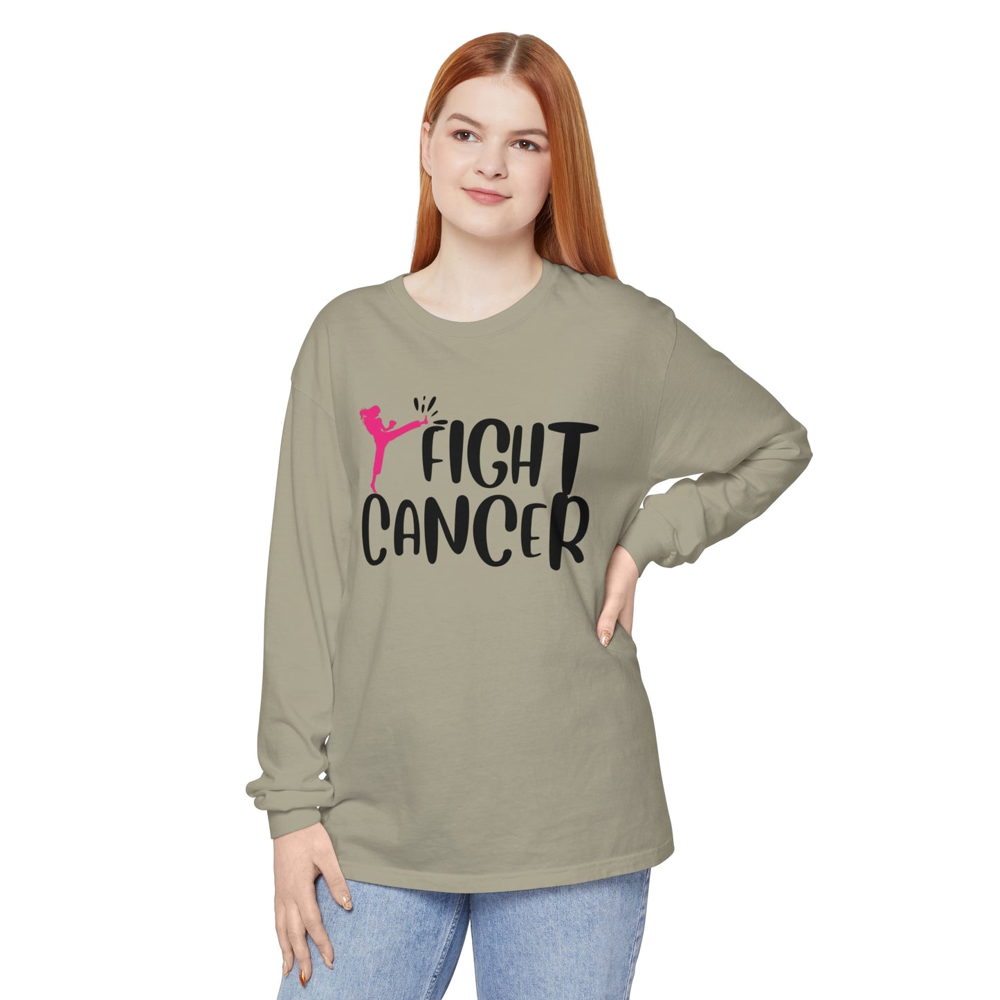 Fight Cancer Unisex Garment-dyed Long Sleeve T-Shirt