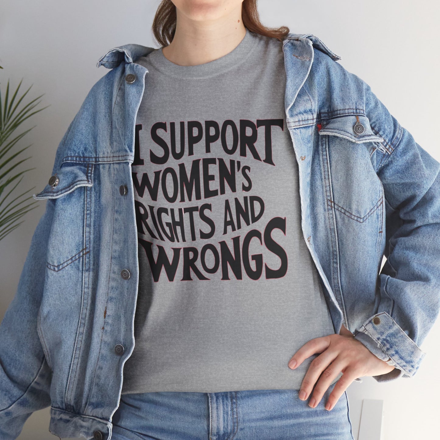 I Support Printed T Shirt with Hearts