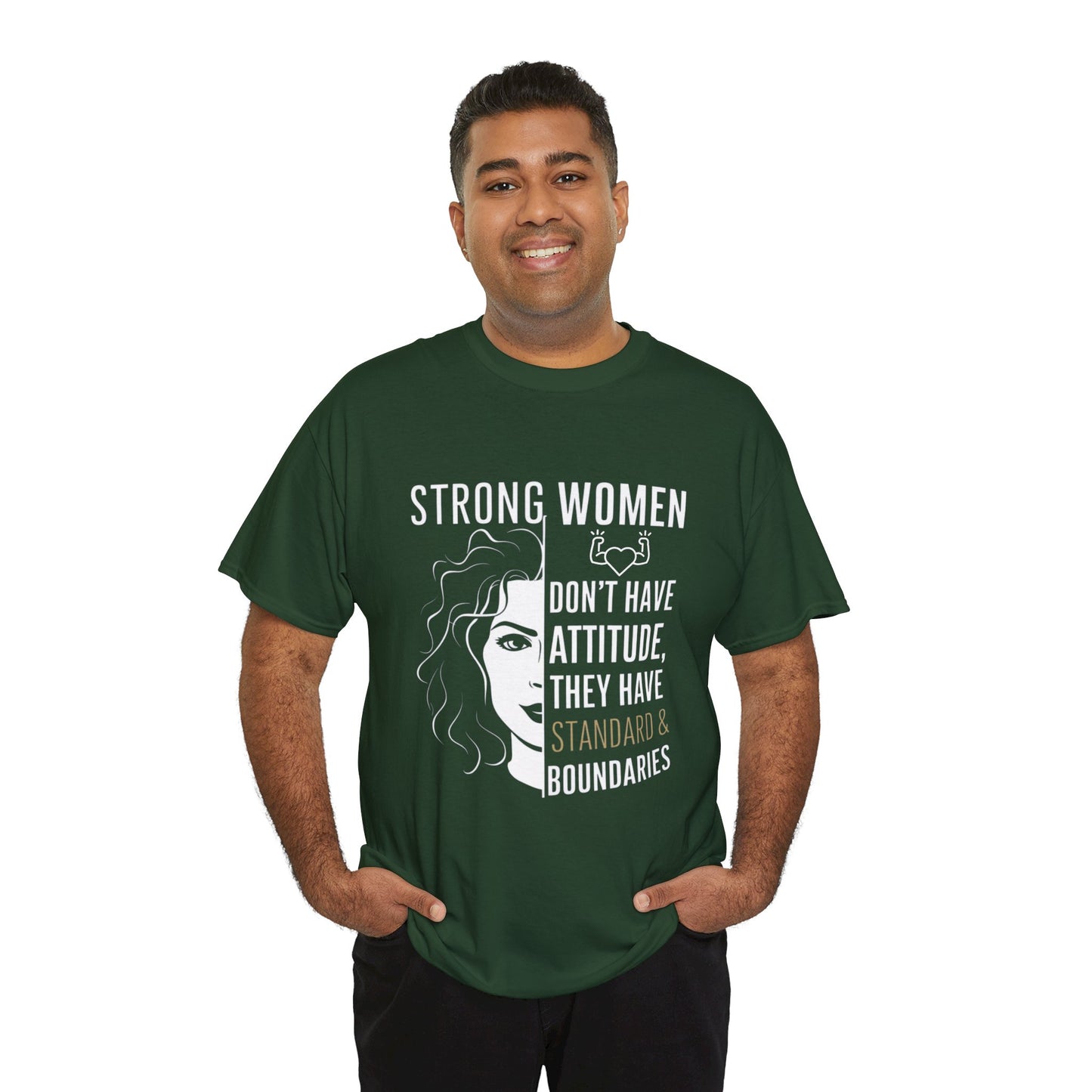 Strong Women Printed T Shirt with Hearts