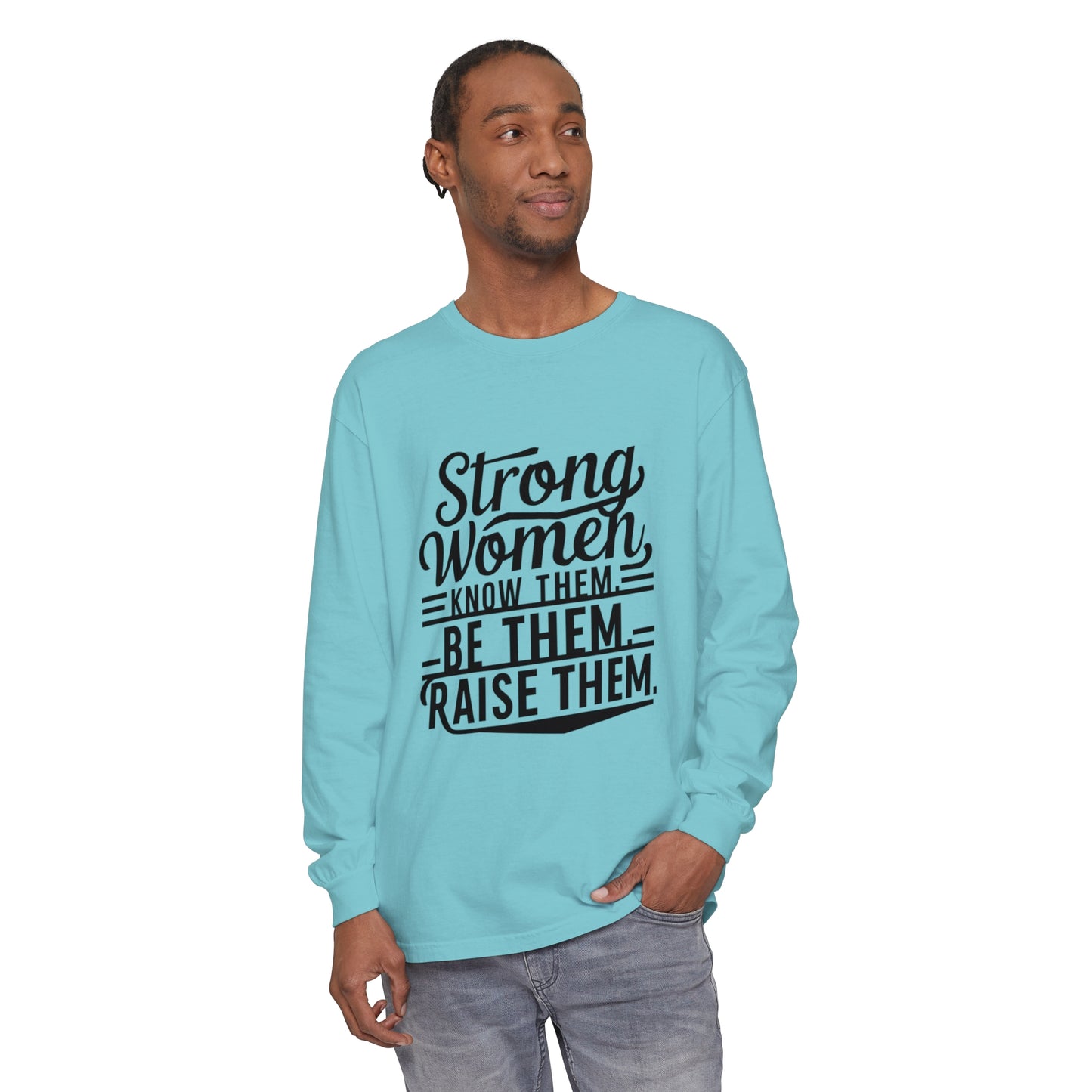 Strong Women Garment-dyed Long Sleeve T-Shirt