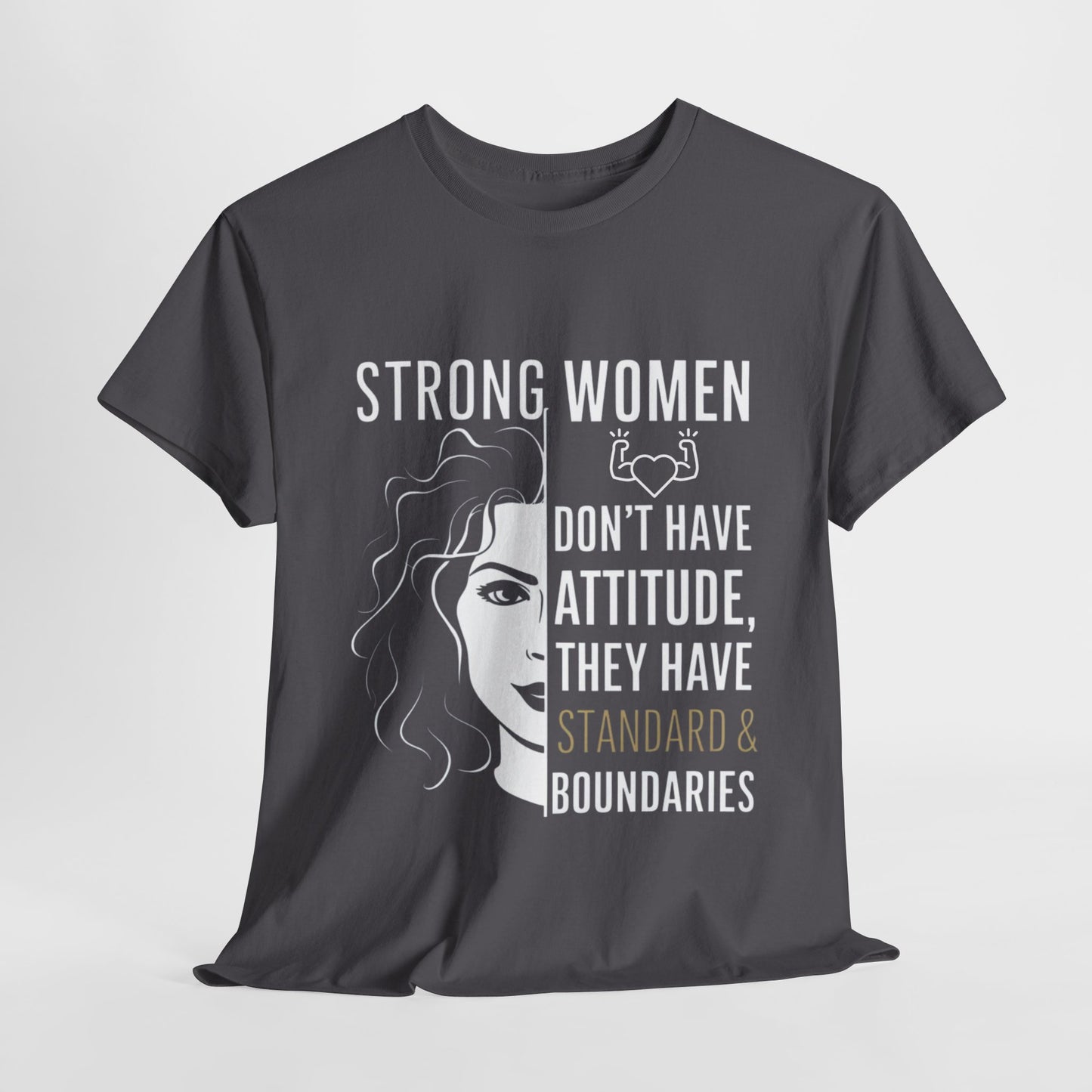 Strong Women Printed T Shirt with Hearts