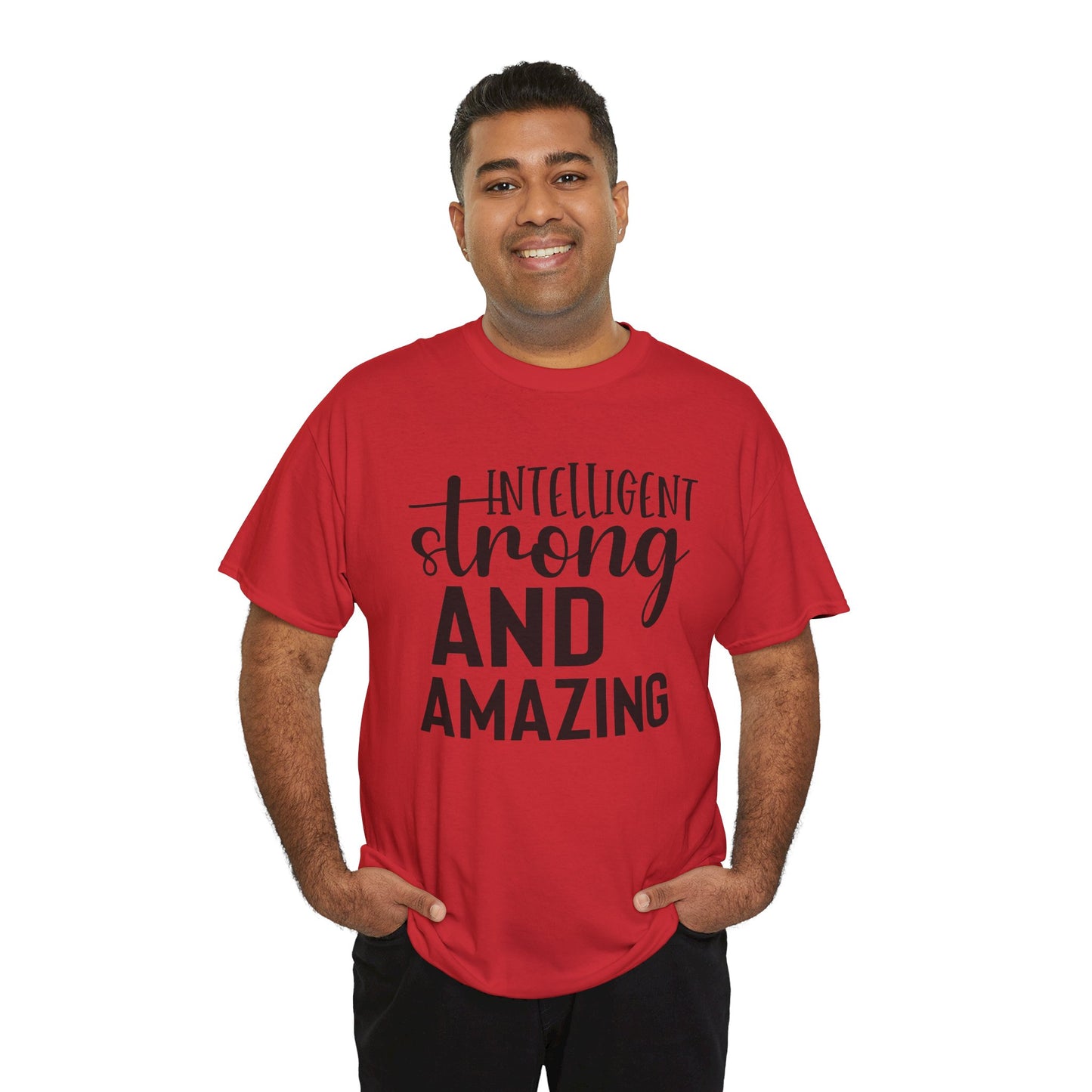 Intelligent Strong Printed T Shirt with Hearts
