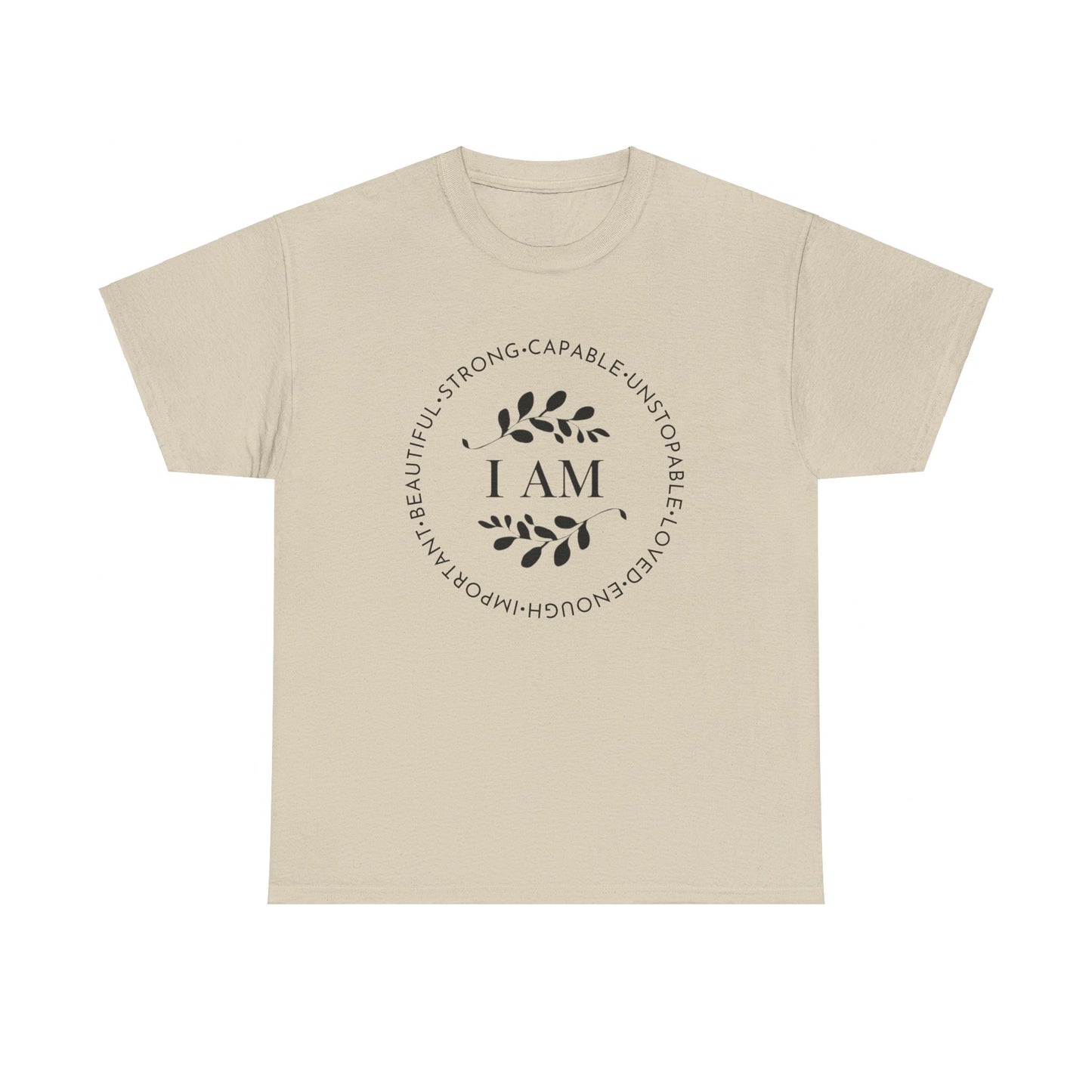 I AM Printed T Shirt with Hearts