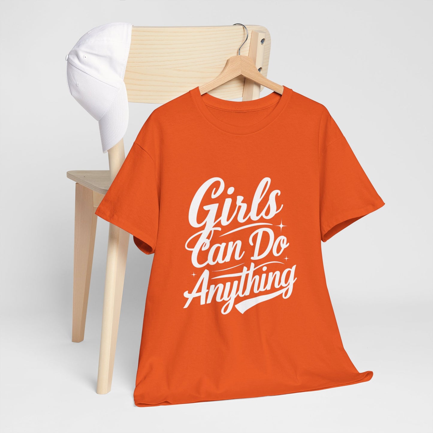 Girls Can Do Anything Women Heavy Cotton Tee