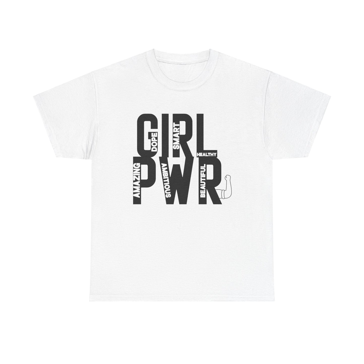 GIRL PWR Printed T Shirt with Hearts