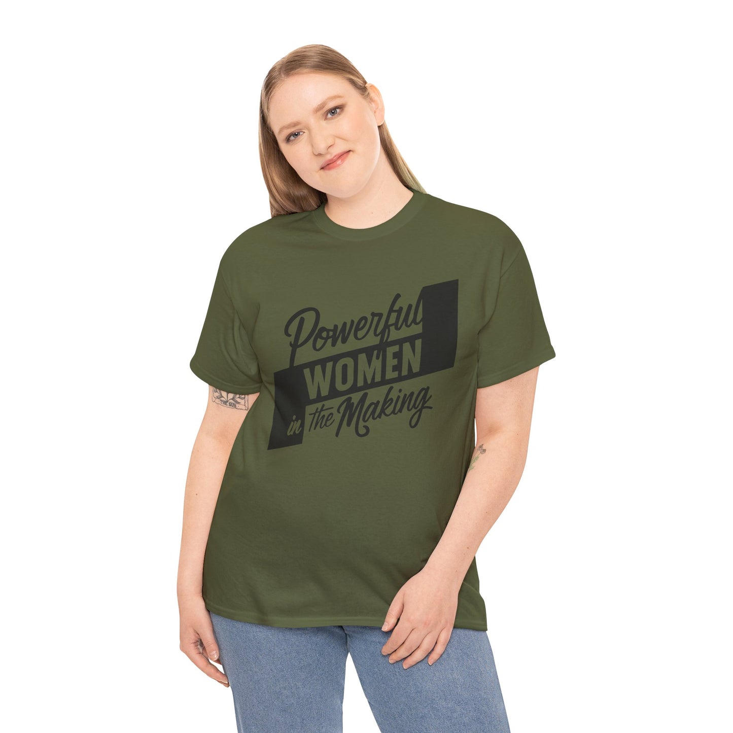 Powerful Women Printed T Shirt with Hearts