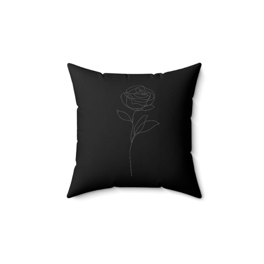 Flower  Spun Polyester Square Pillow