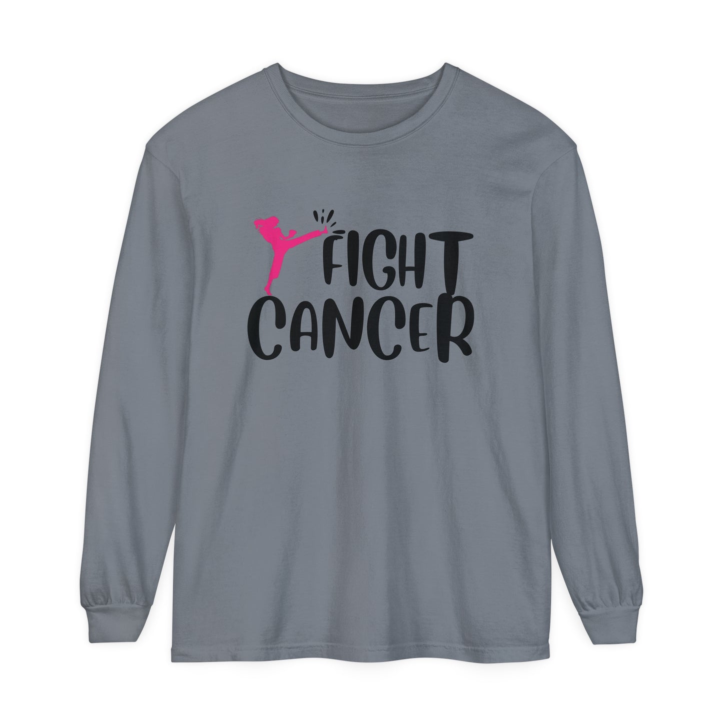 Fight Cancer Unisex Garment-dyed Long Sleeve T-Shirt