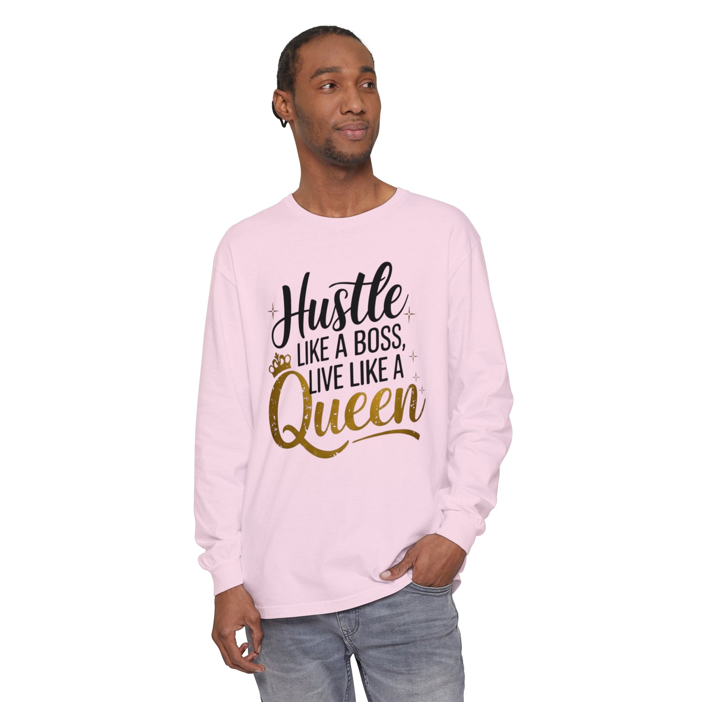 Hustle Women Garment-dyed Long Sleeve T-Shirt