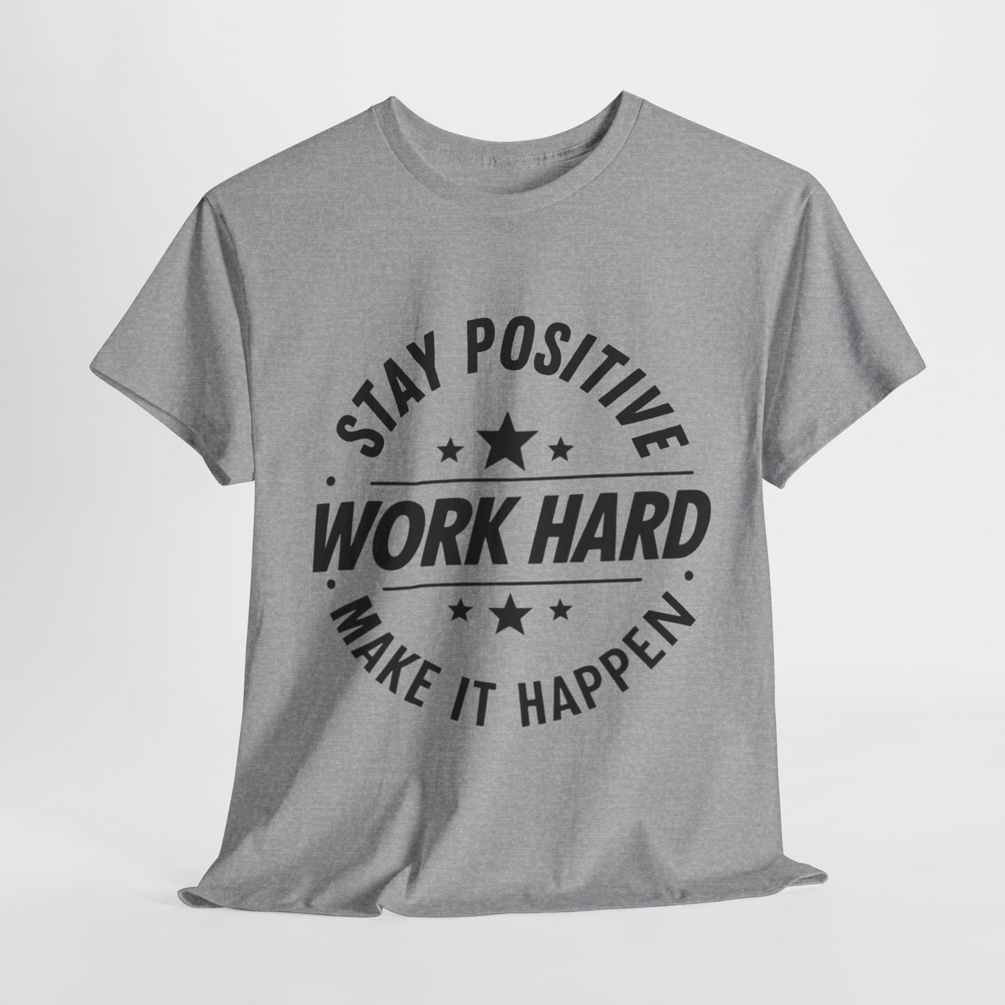 Stay Positive Printed T Shirt with Hearts