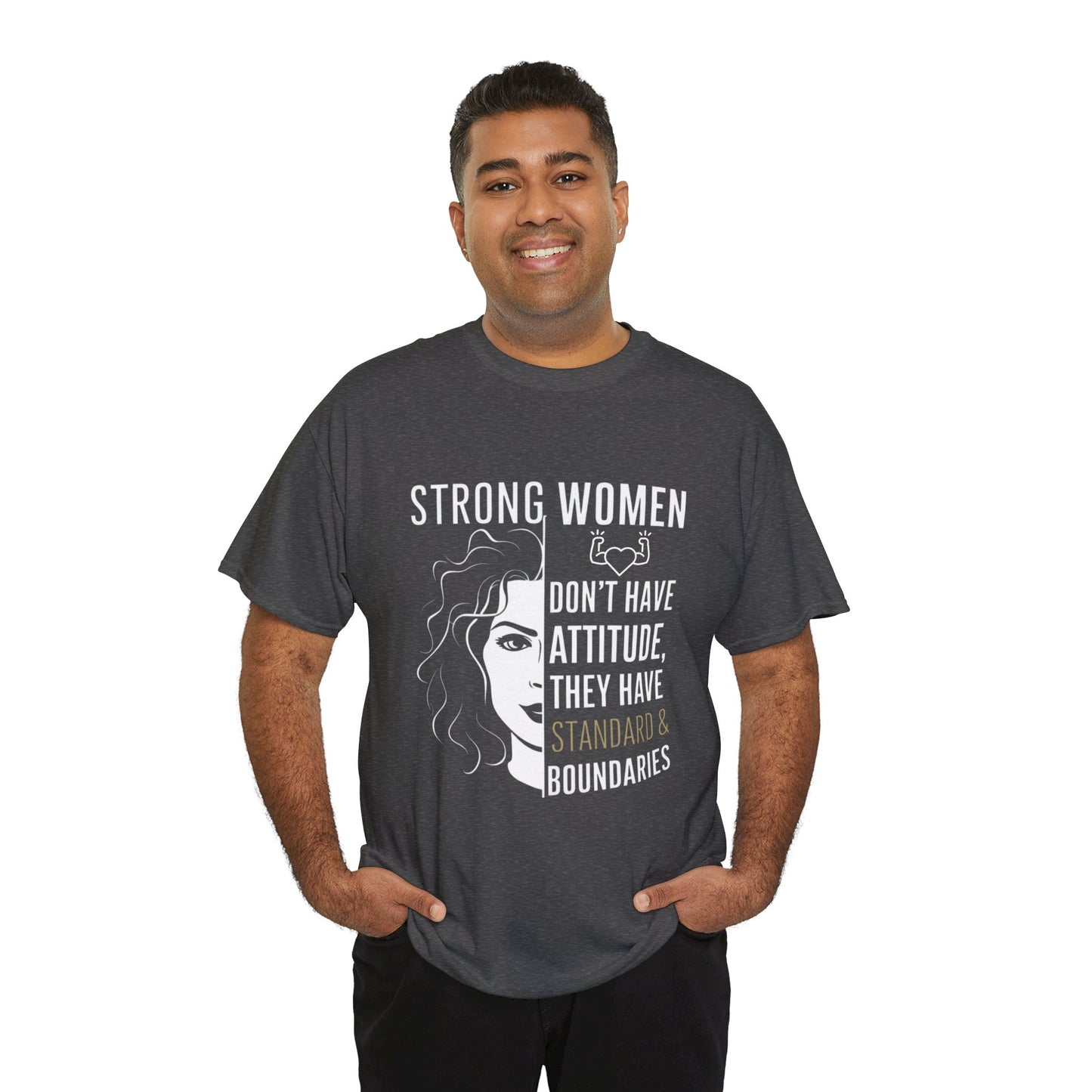 Strong Women Printed T Shirt with Hearts