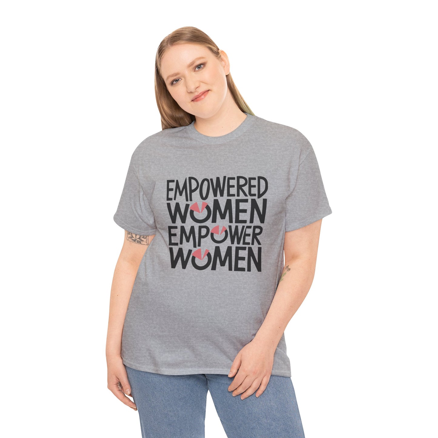 Empowered Printed T Shirt with Hearts