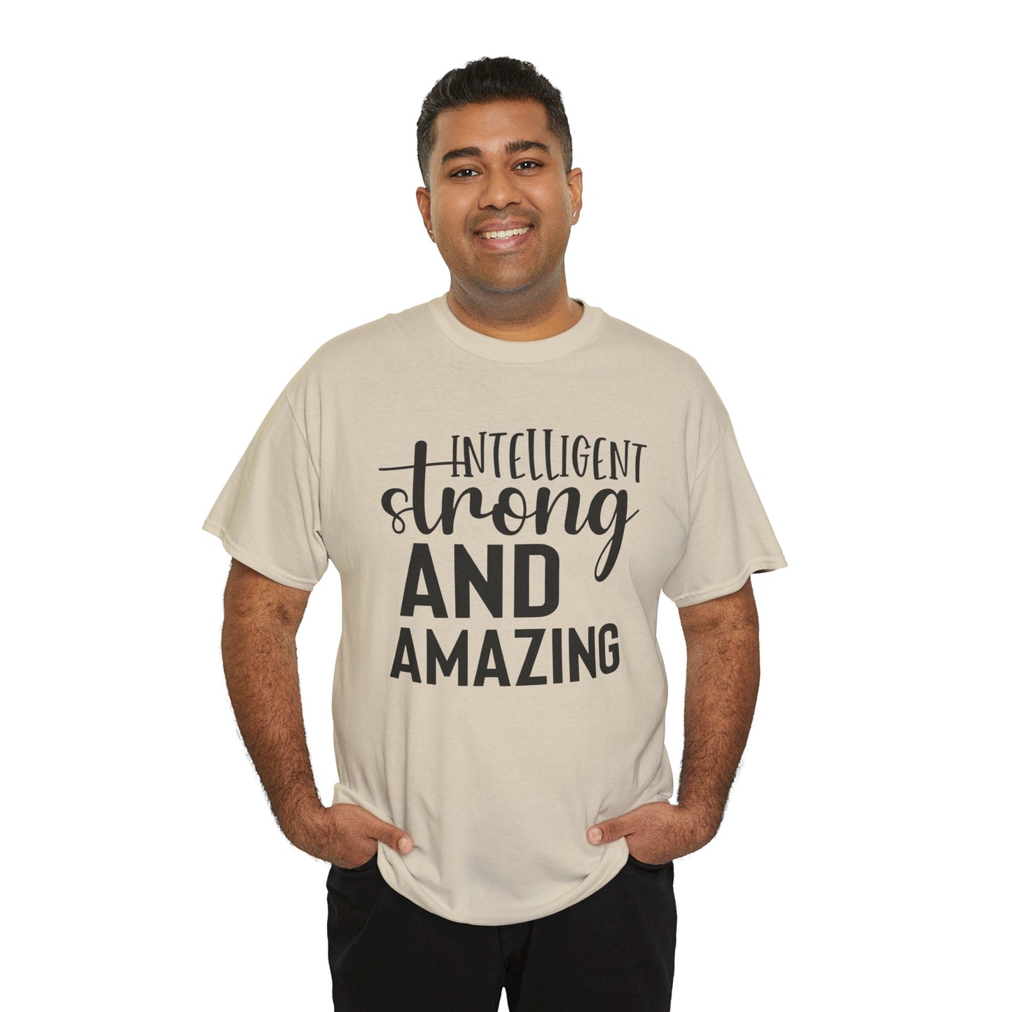 Intelligent Strong Printed T Shirt with Hearts