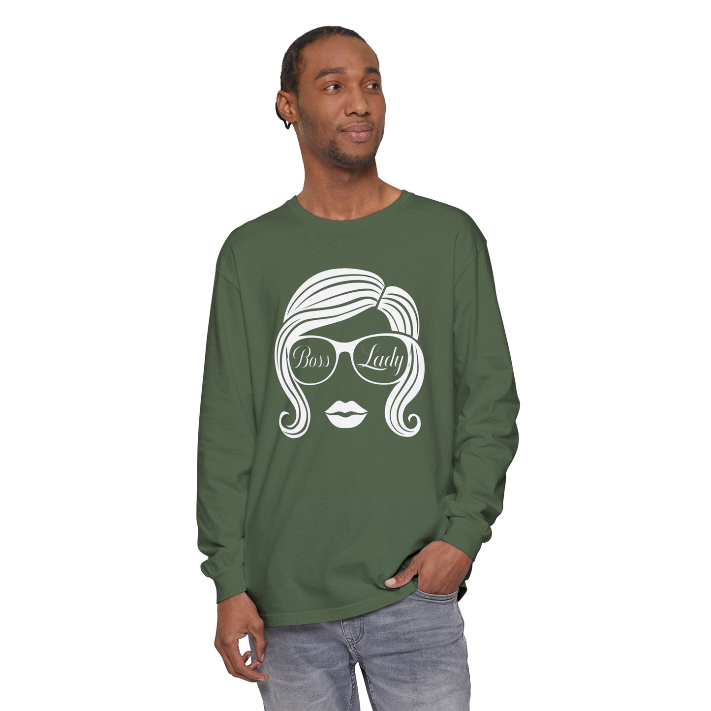 Boss Lady Women Garment-dyed Long Sleeve T-Shirt