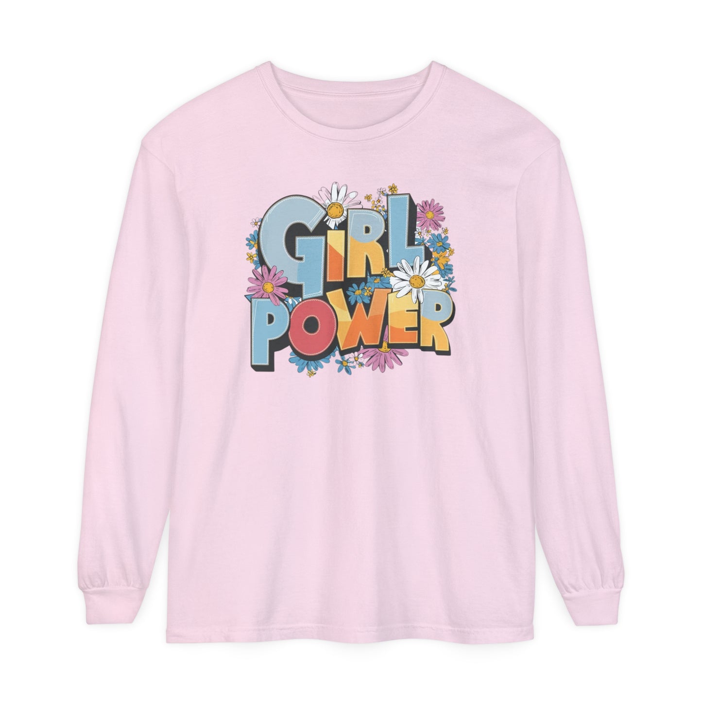 Girl Power Women Garment-dyed Long Sleeve T-Shirt
