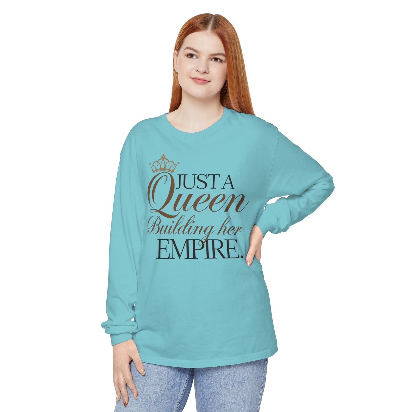 Just A Women Garment-dyed Long Sleeve T-Shirt