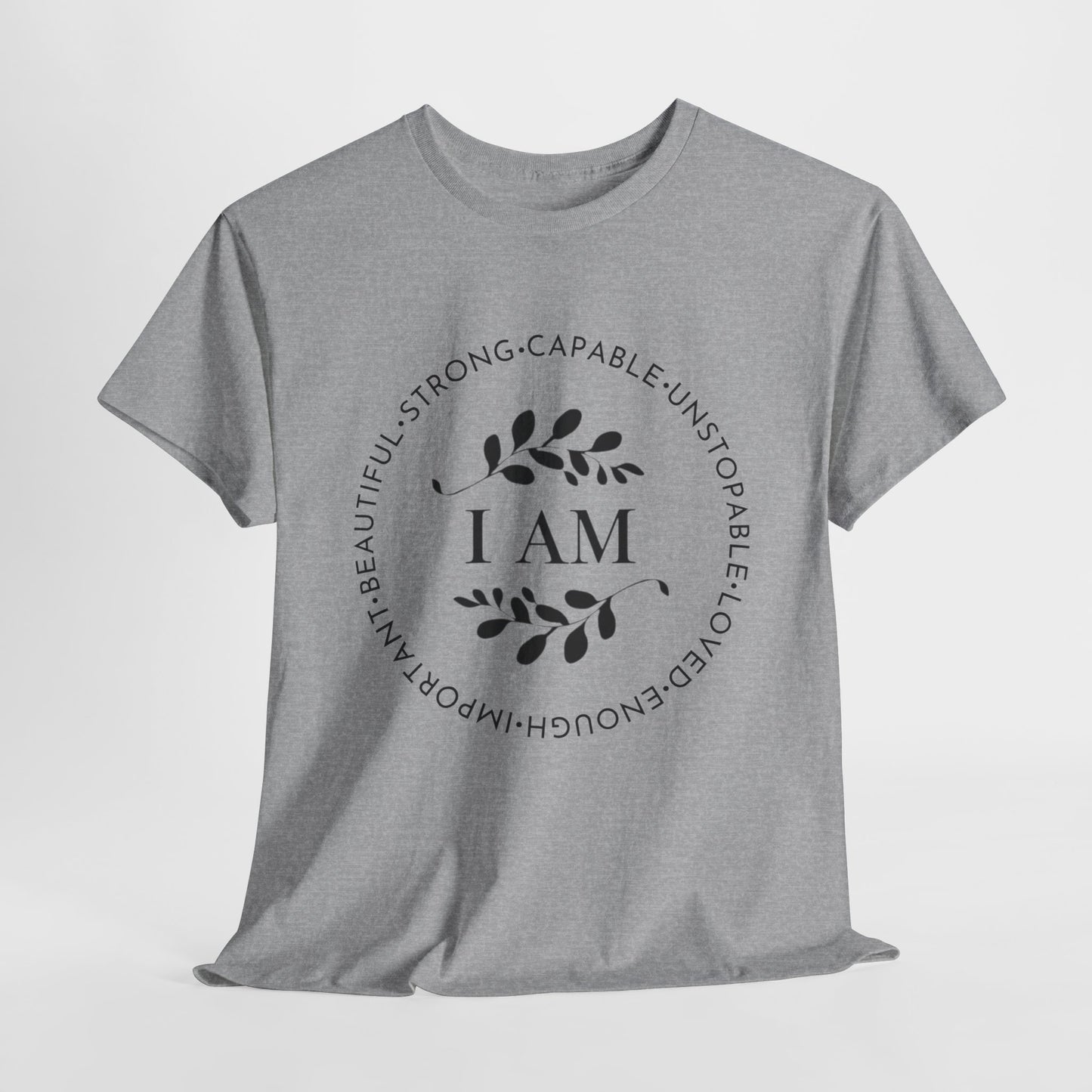 I AM Printed T Shirt with Hearts