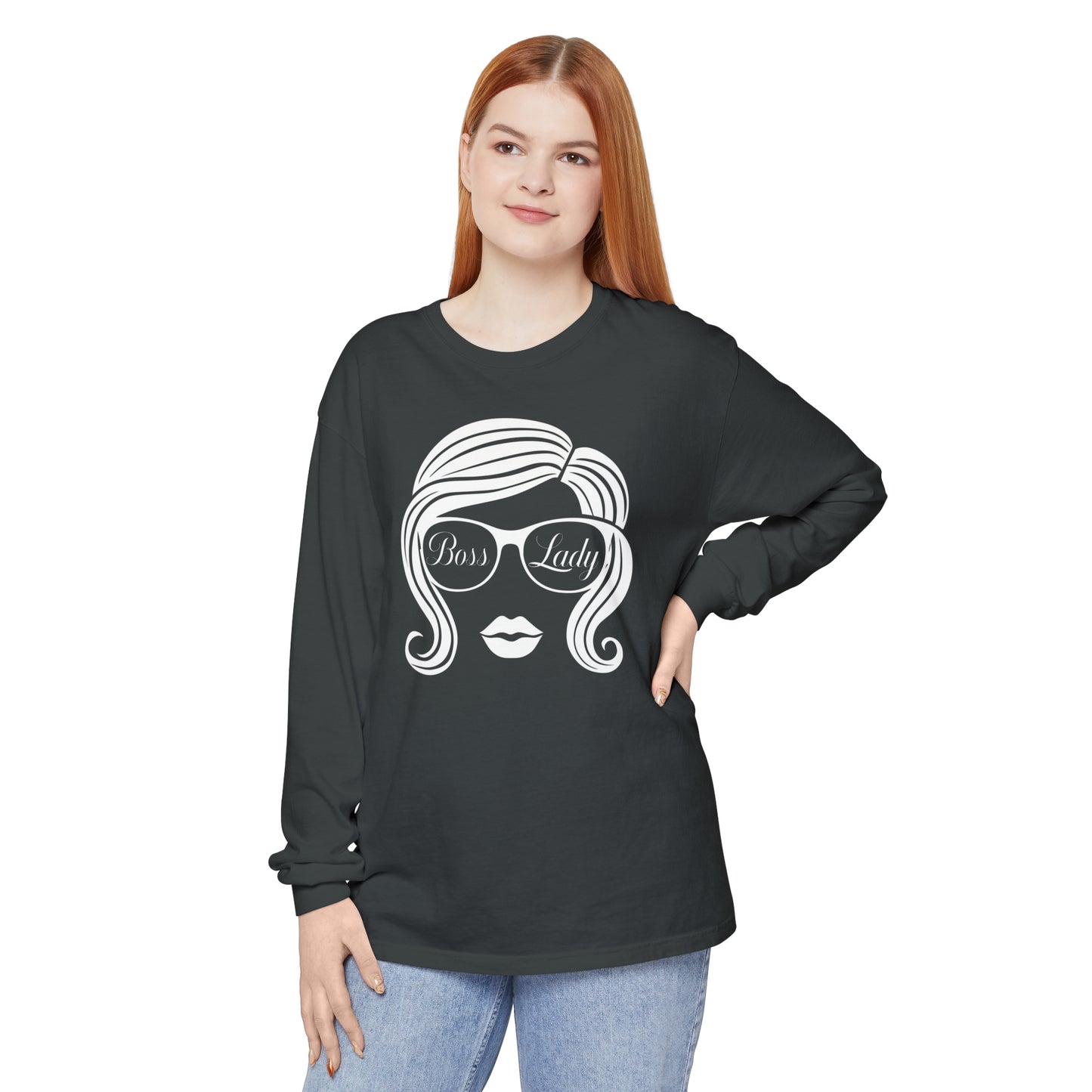 Boss Lady Women Garment-dyed Long Sleeve T-Shirt