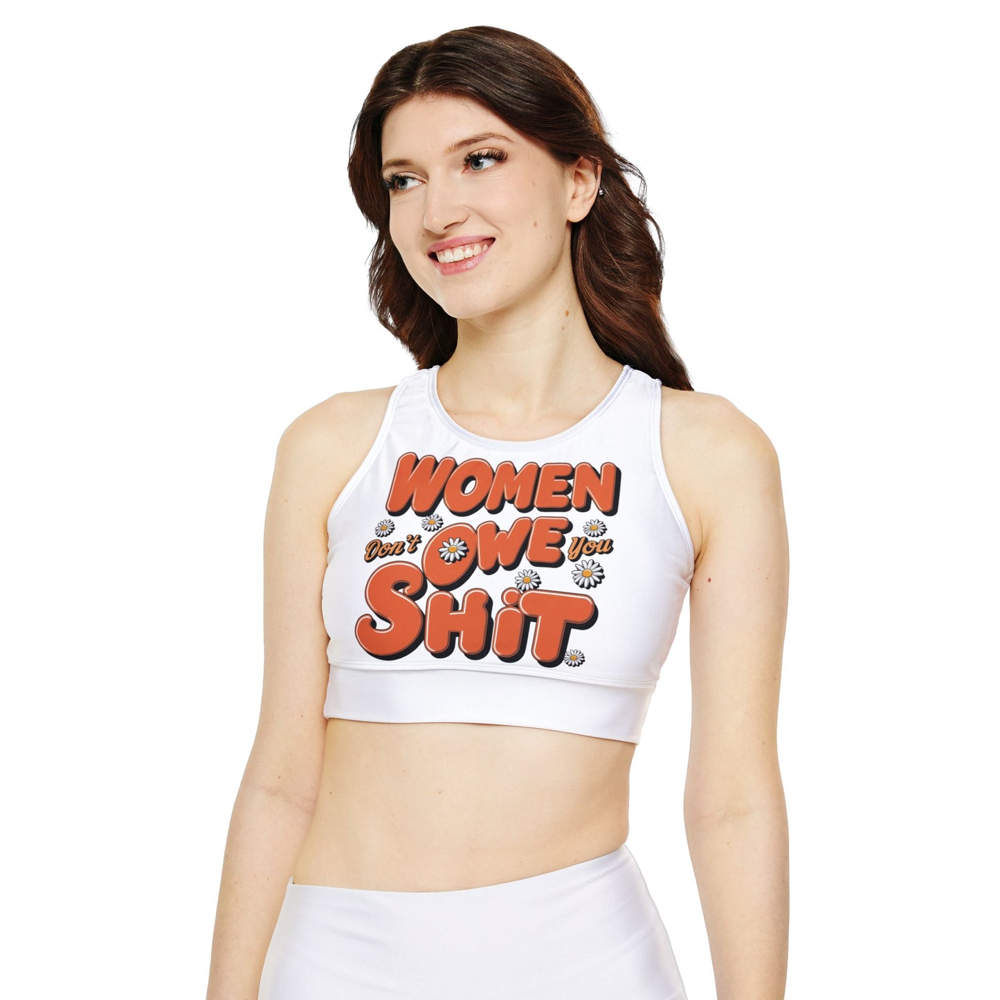 Women Fully Lined, Padded Sports Bra (AOP)