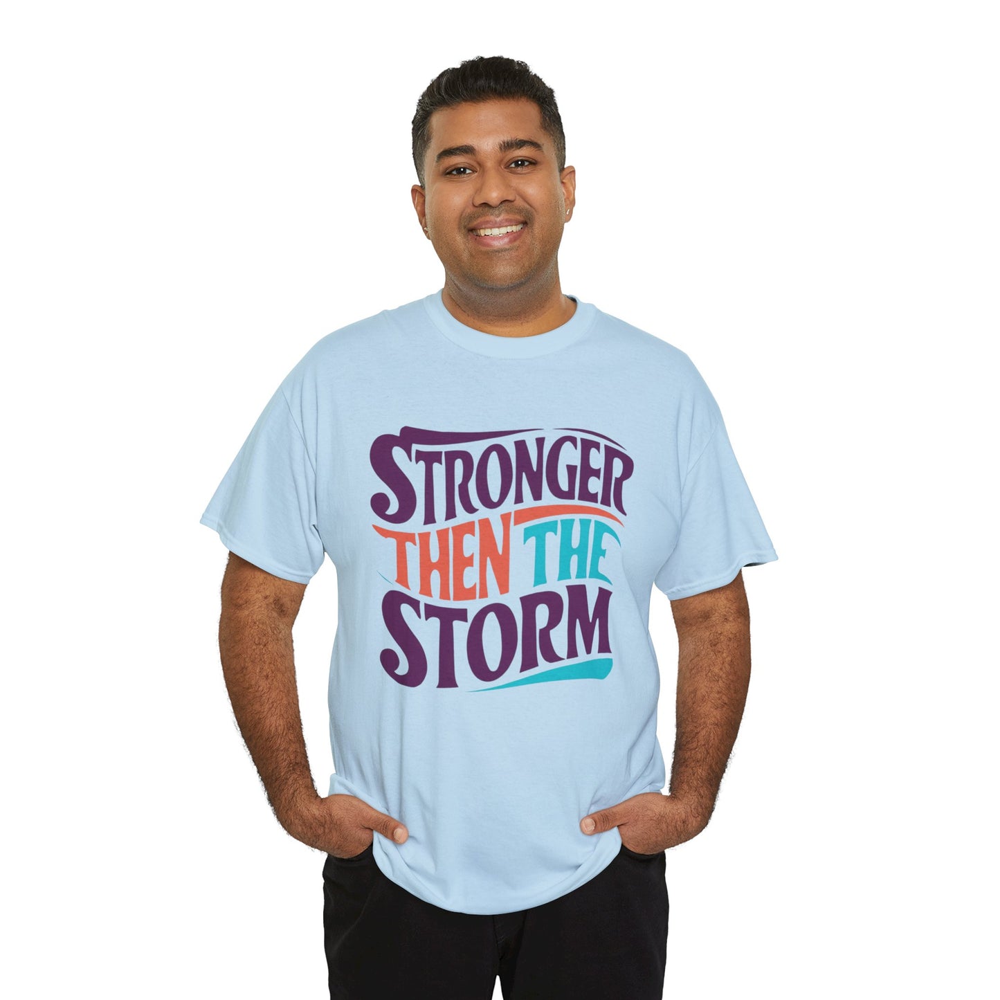 Stronger Then  Printed T Shirt with Hearts