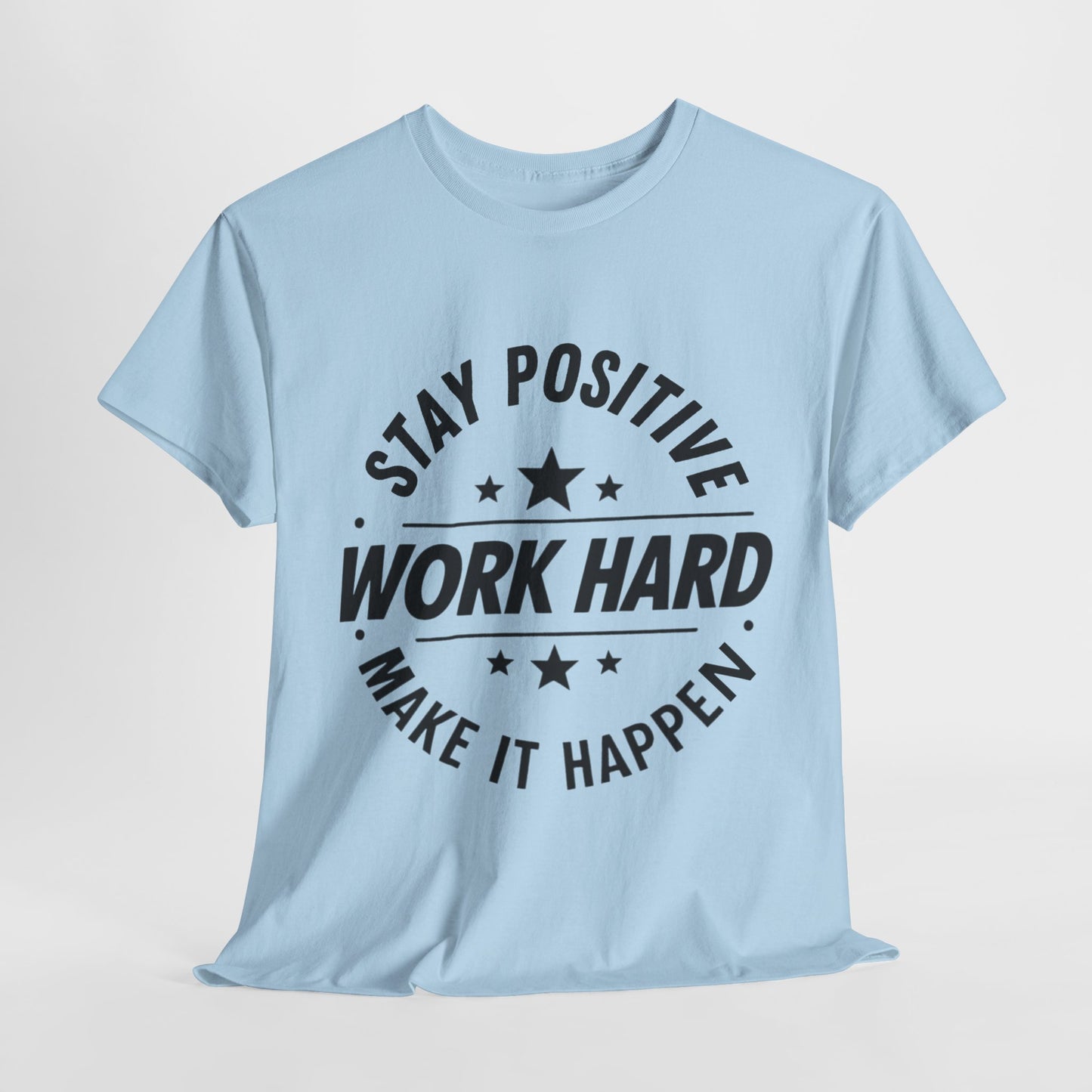 Stay Positive Printed T Shirt with Hearts