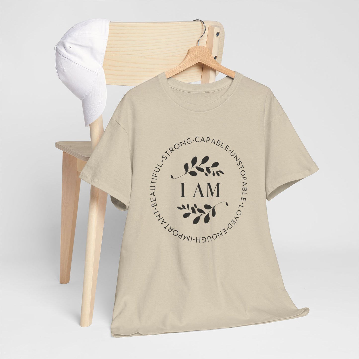 I AM Printed T Shirt with Hearts