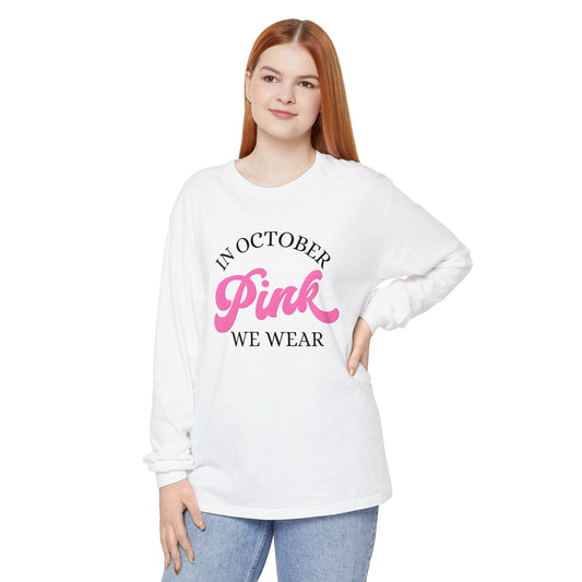 In October Unisex Garment-dyed Long Sleeve T-Shirt