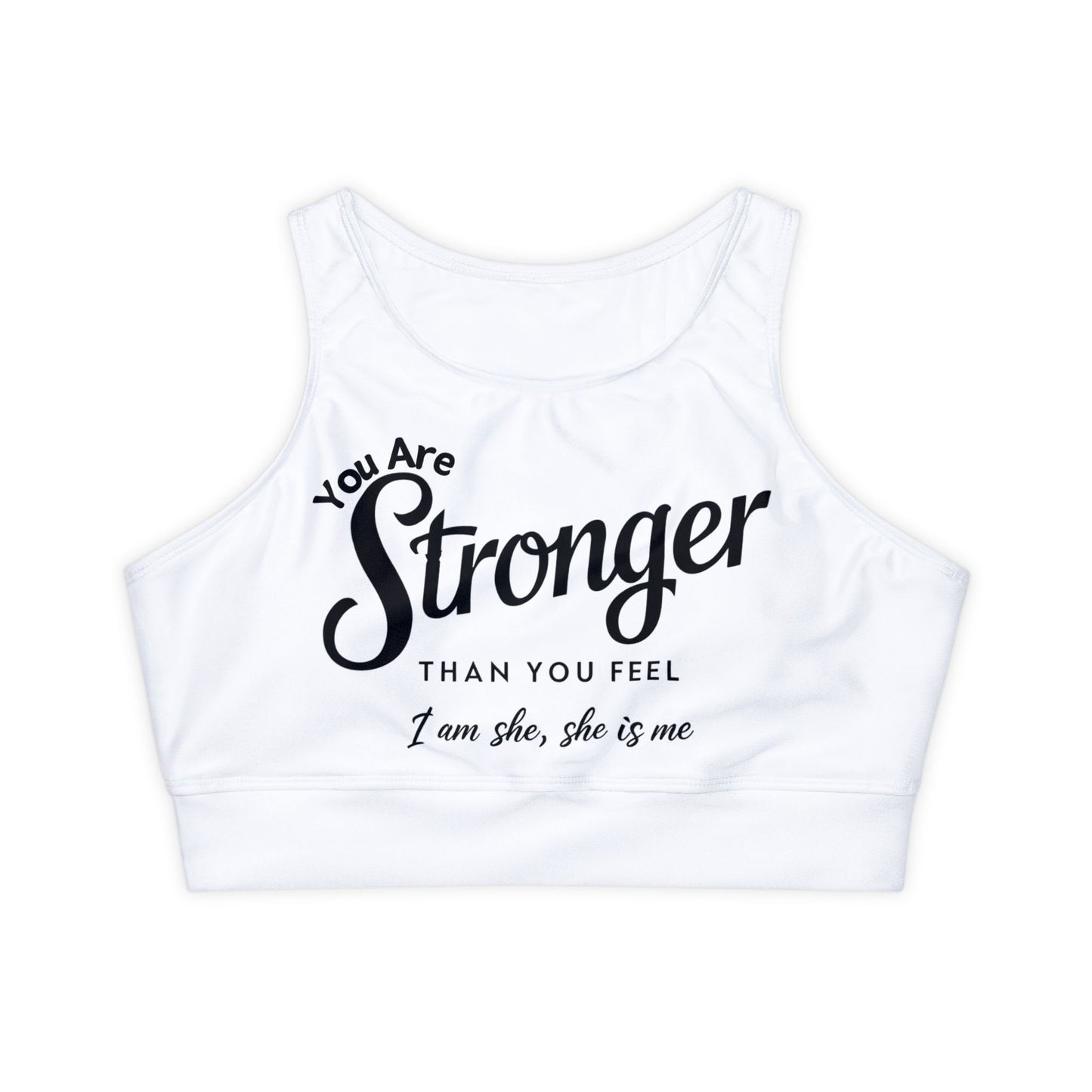 You Are Fully Lined, Padded Sports Bra (AOP)