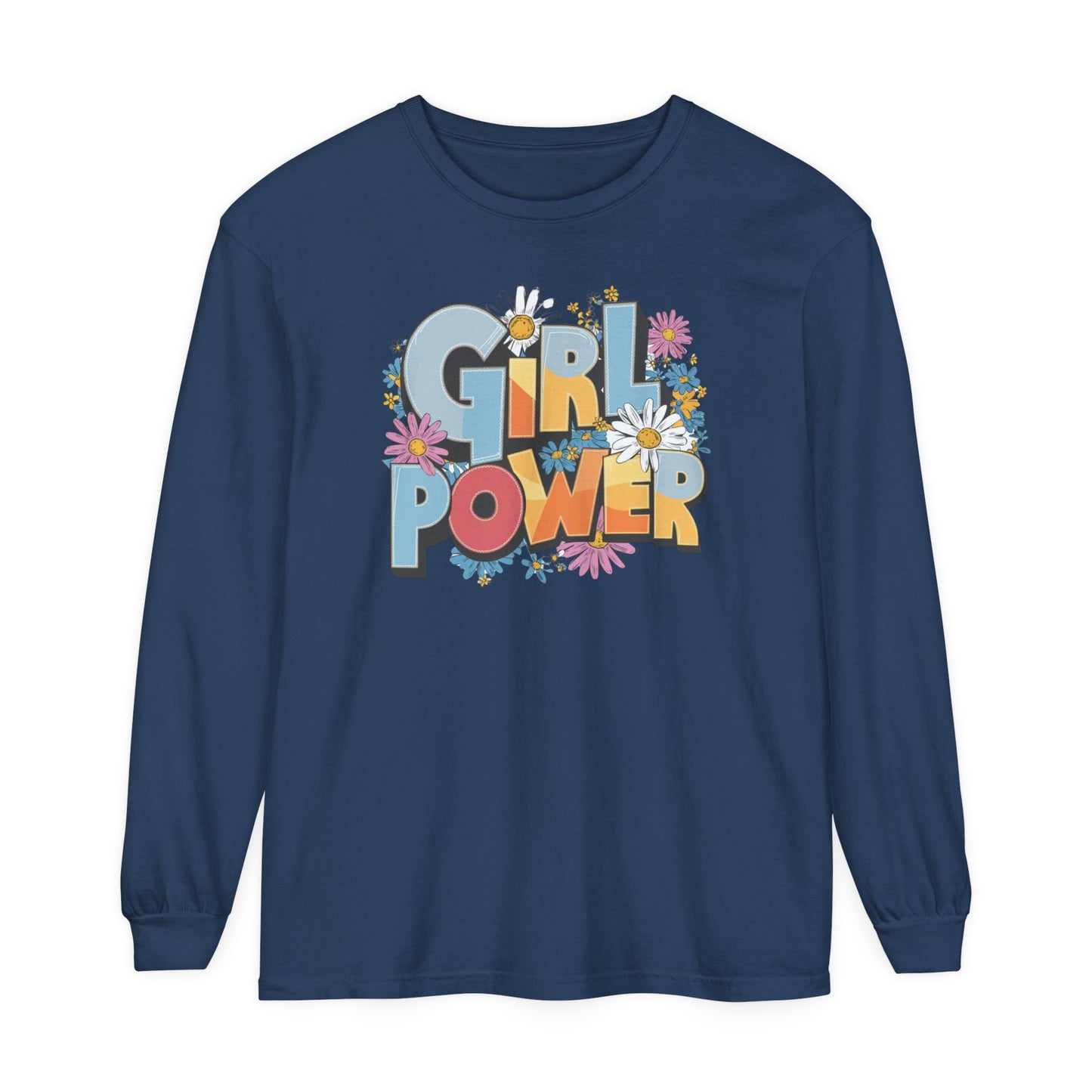 Girl Power Women Garment-dyed Long Sleeve T-Shirt