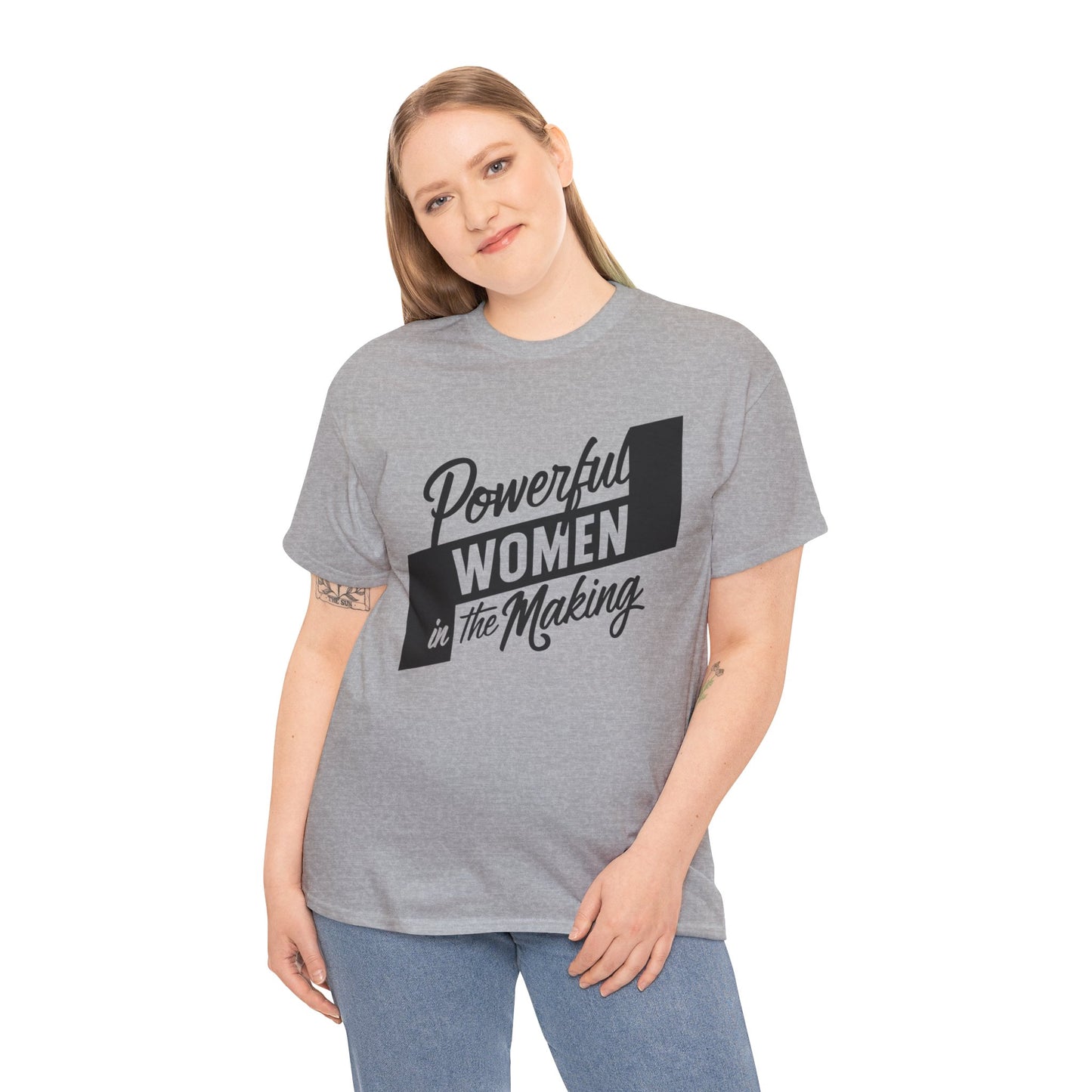 Powerful Women Printed T Shirt with Hearts