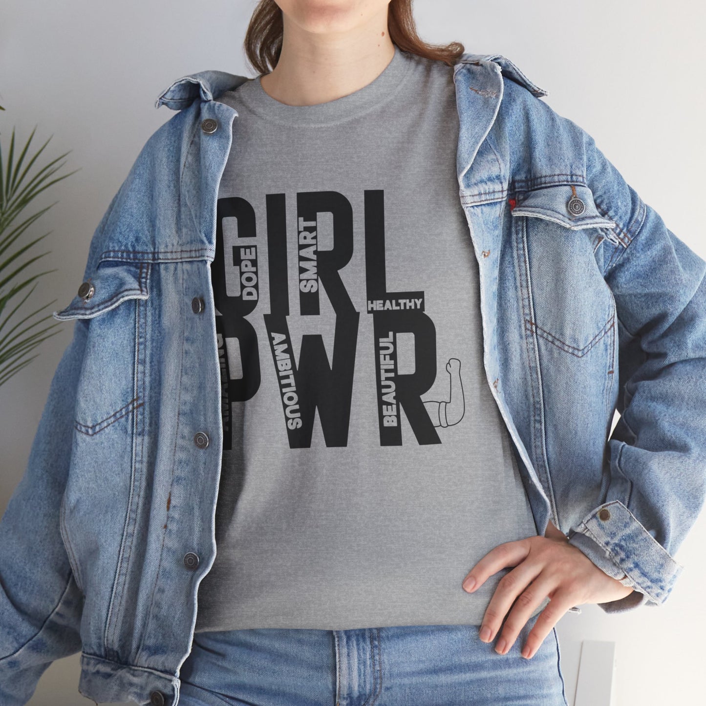 GIRL PWR Printed T Shirt with Hearts